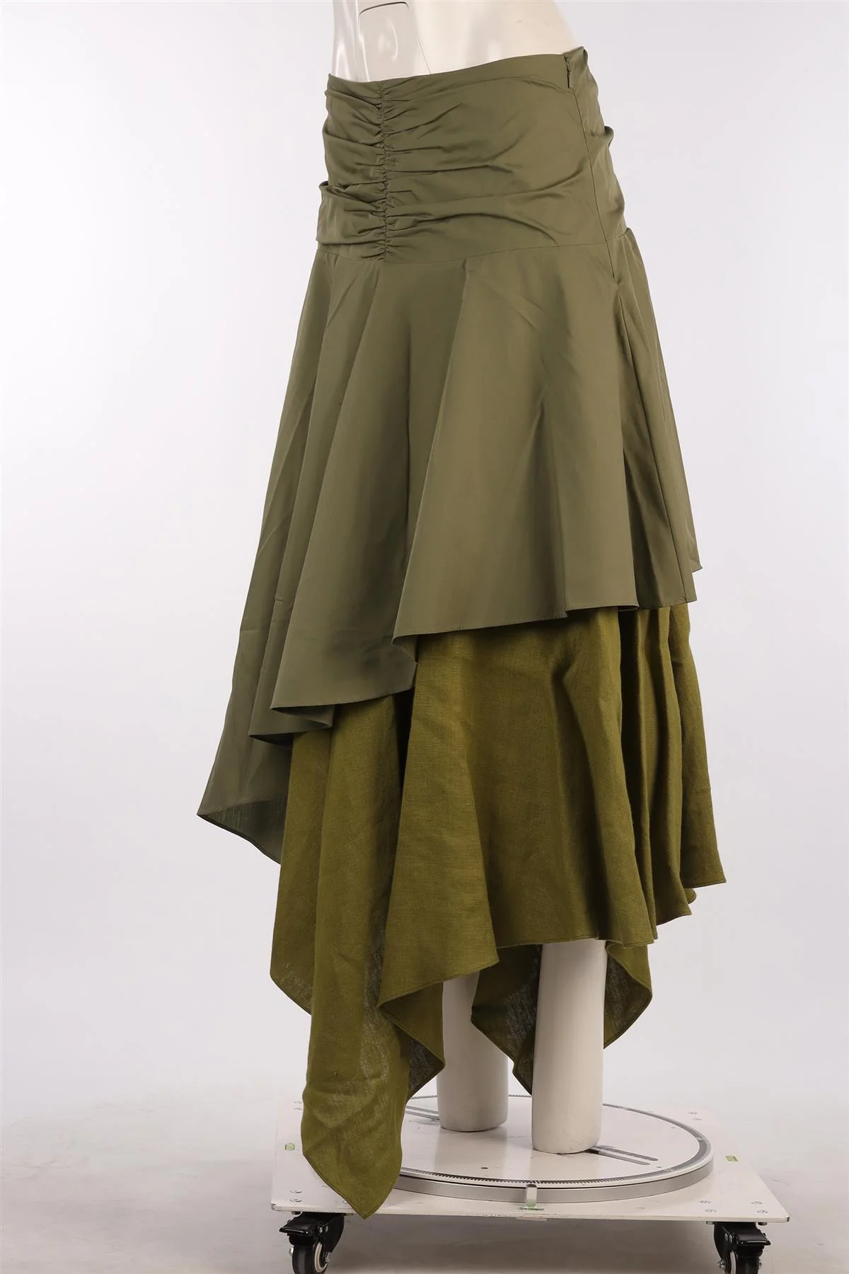 LOEWE GREEN COTTON MIDI SKIRT FR 40 UK 12 - Image 3