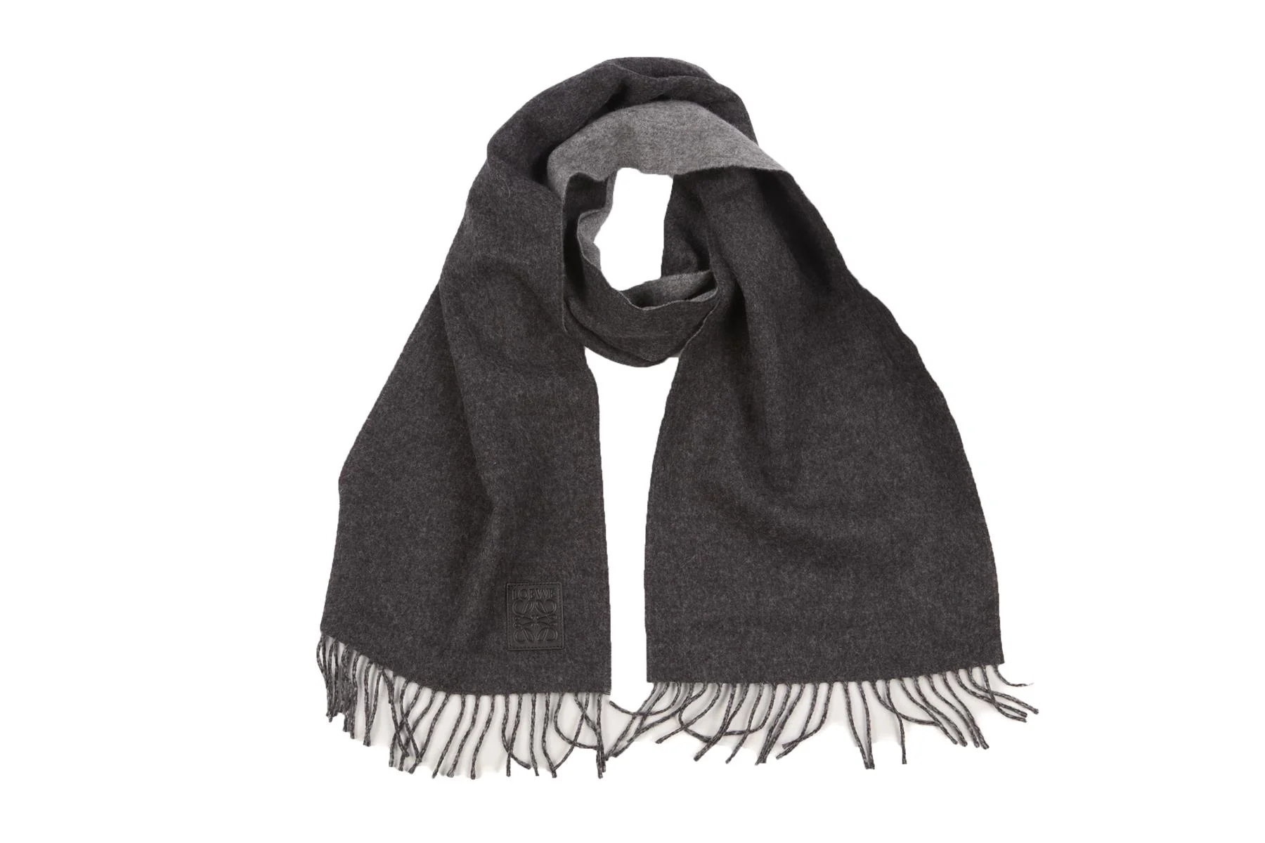 LOEWE GREY ANAGRAM WOOL SCARF - Image 2