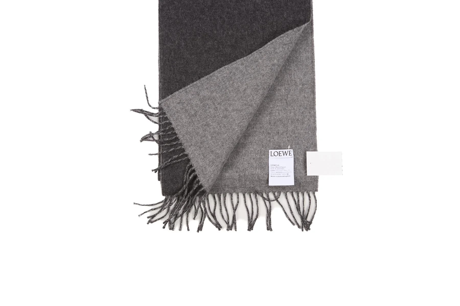 LOEWE GREY ANAGRAM WOOL SCARF - Image 5