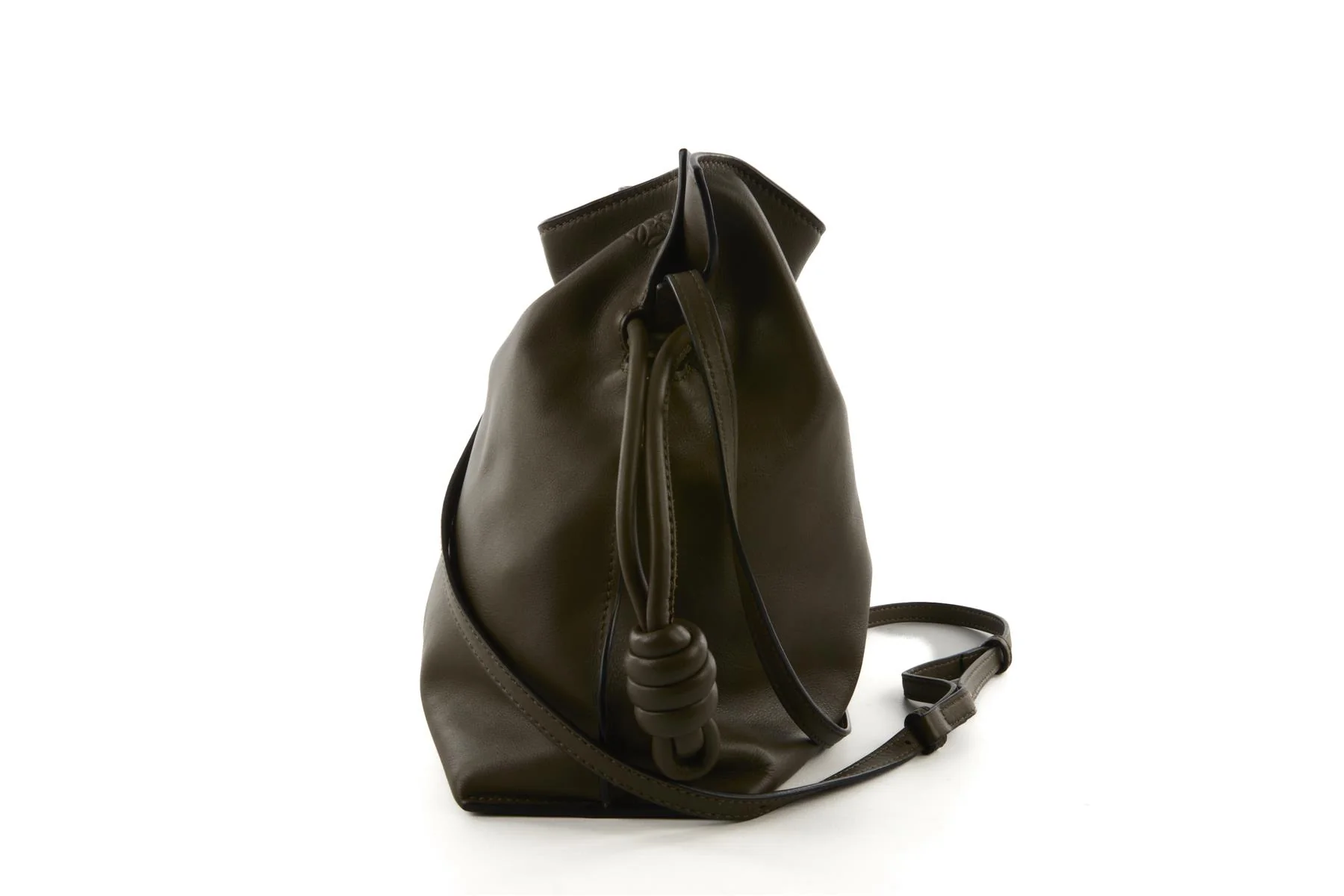 LOEWE KHAKI FLAMENCO MEDIUM LEATHER CLUTCH - Image 6