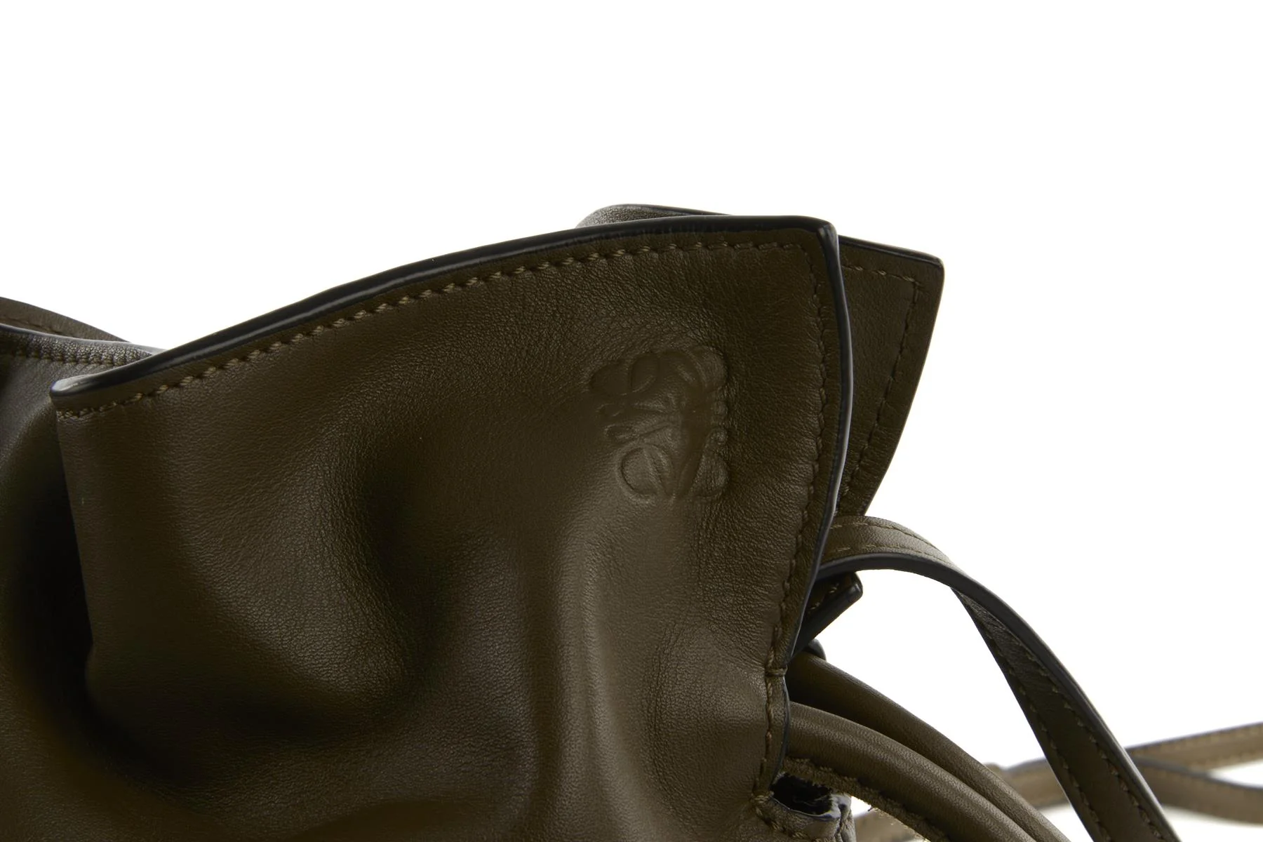 LOEWE KHAKI FLAMENCO MEDIUM LEATHER CLUTCH - Image 9