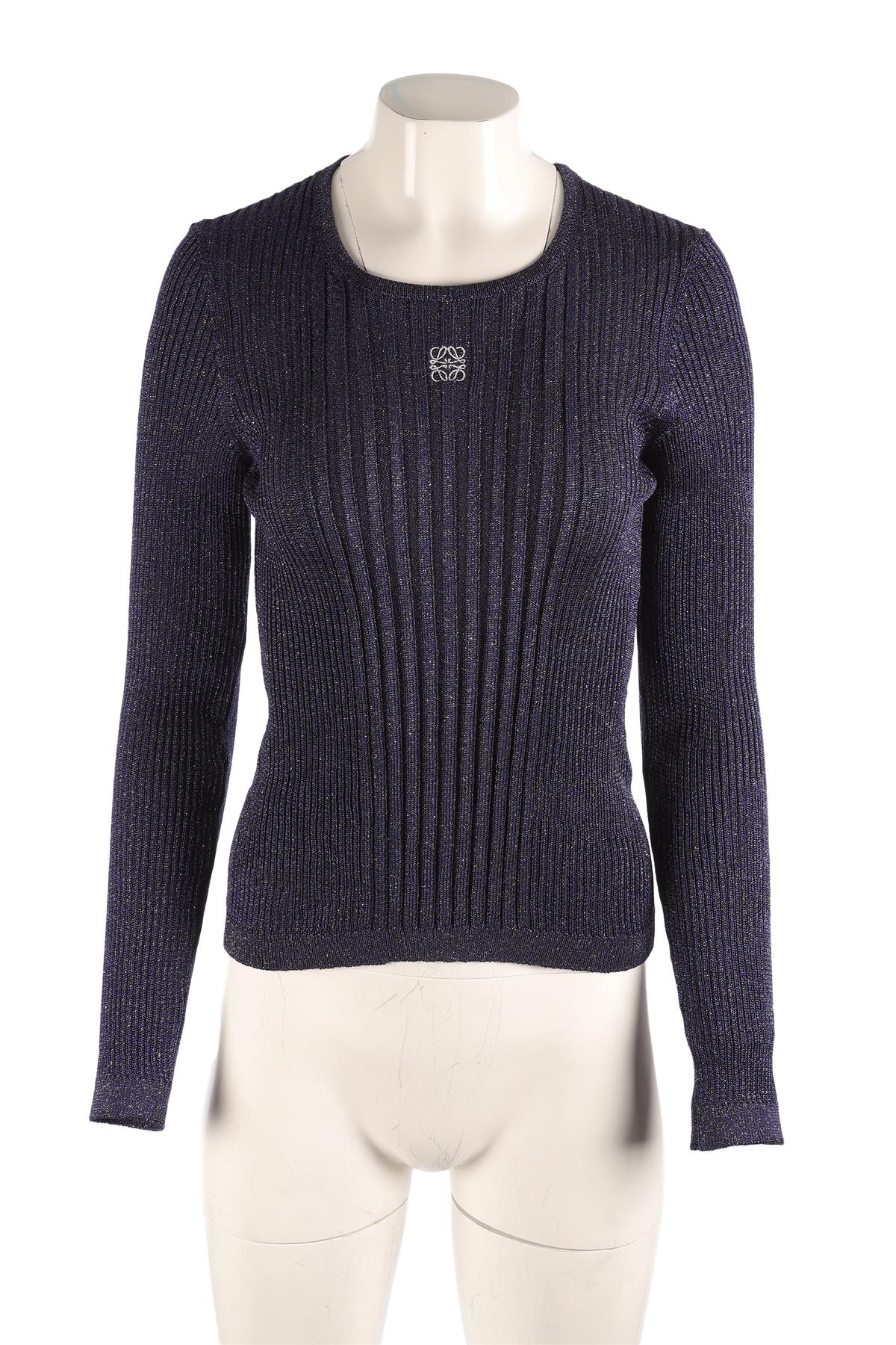LOEWE NAVY ANAGRAM KNIT TOP MEDIUM - Image 2