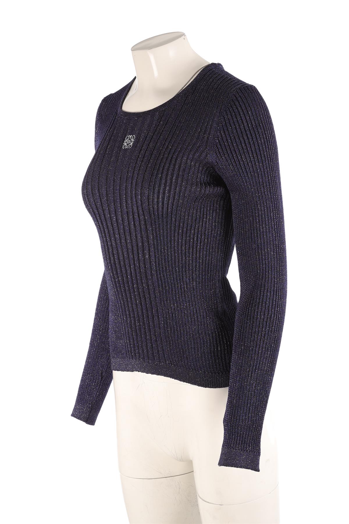 LOEWE NAVY ANAGRAM KNIT TOP MEDIUM - Image 3