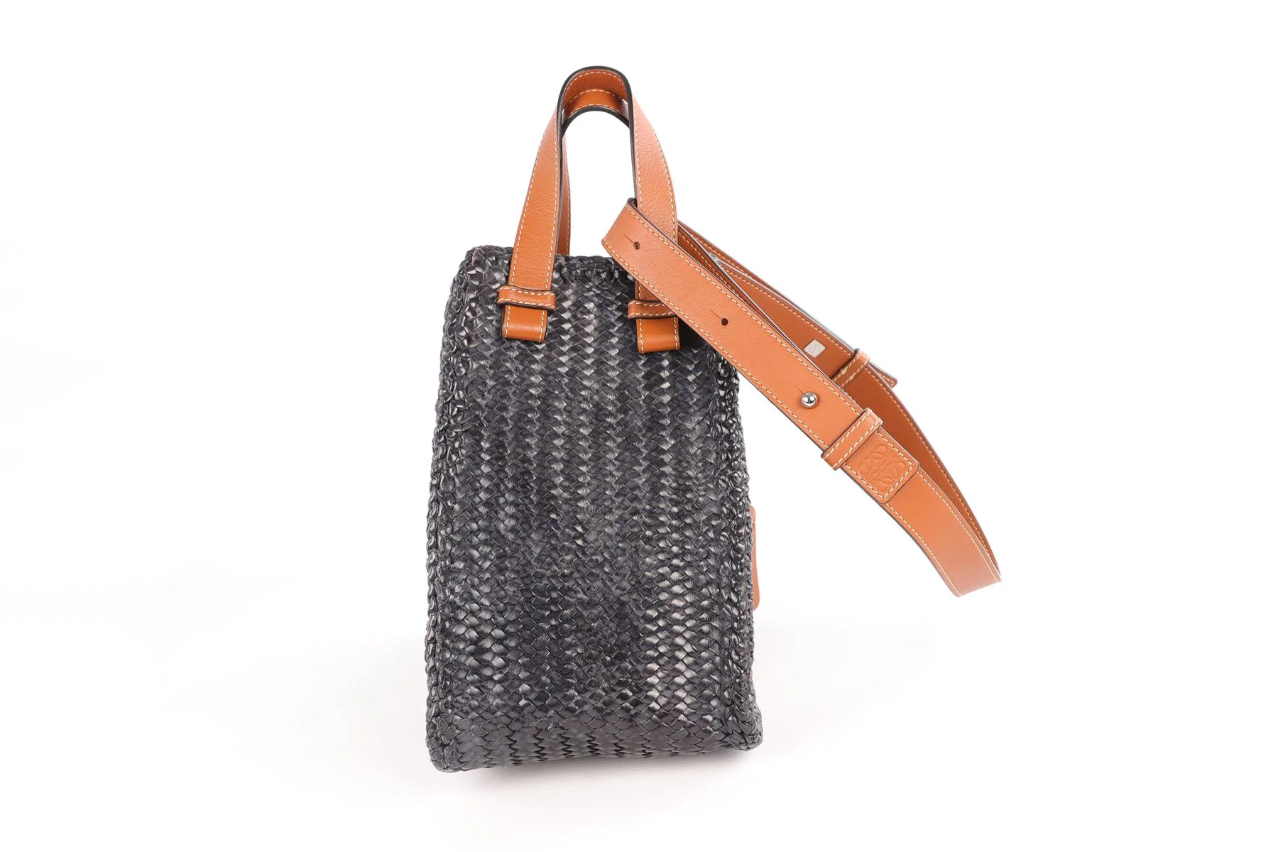 LOEWE NAVY HAMMOCK MEDIUM LEATHER TOTE BAG - Image 2