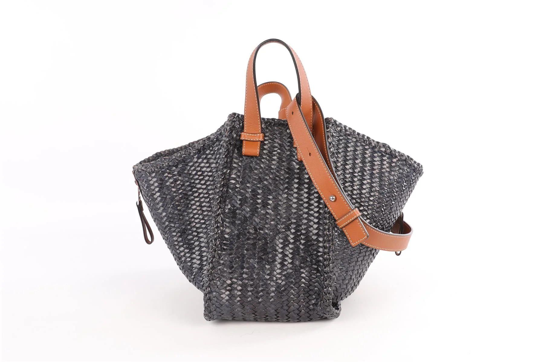 LOEWE NAVY HAMMOCK MEDIUM LEATHER TOTE BAG - Image 3