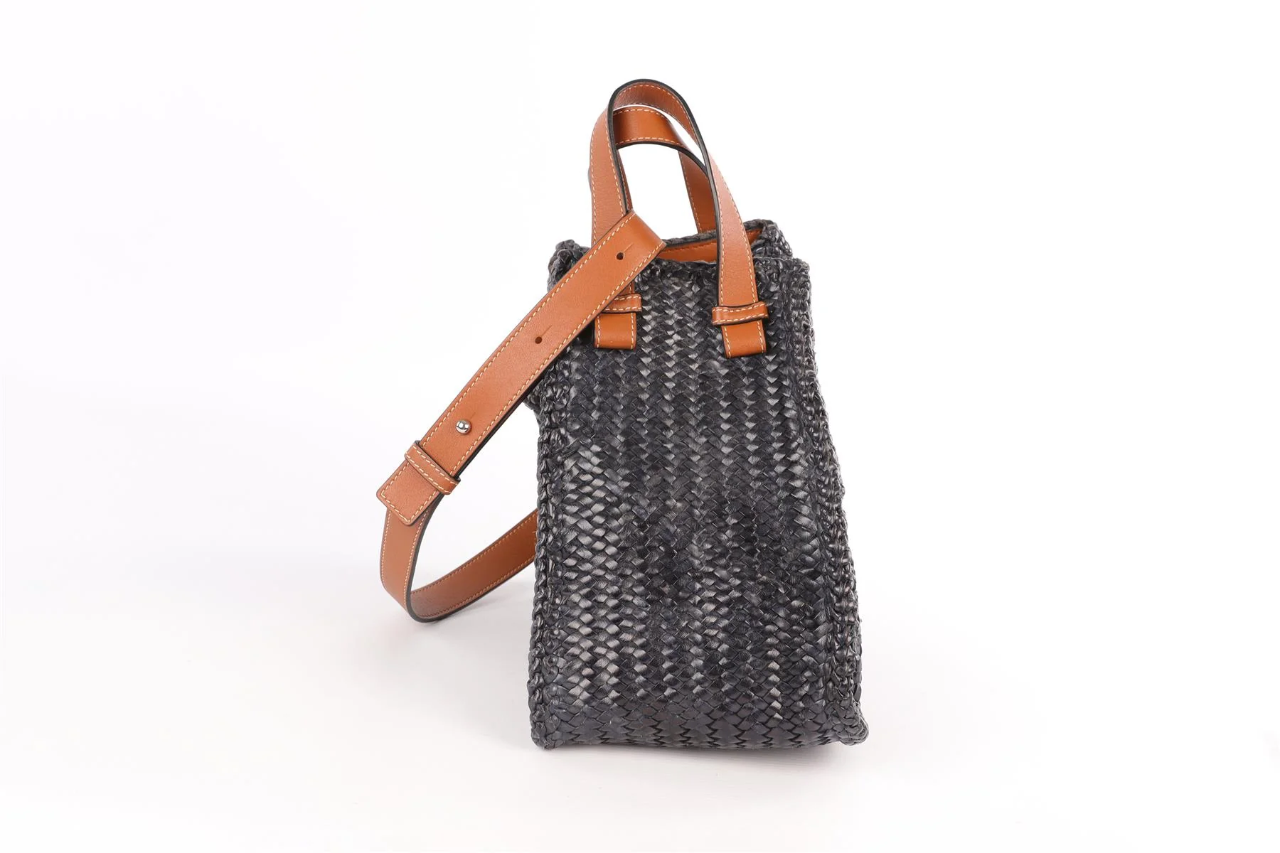LOEWE NAVY HAMMOCK MEDIUM LEATHER TOTE BAG - Image 8