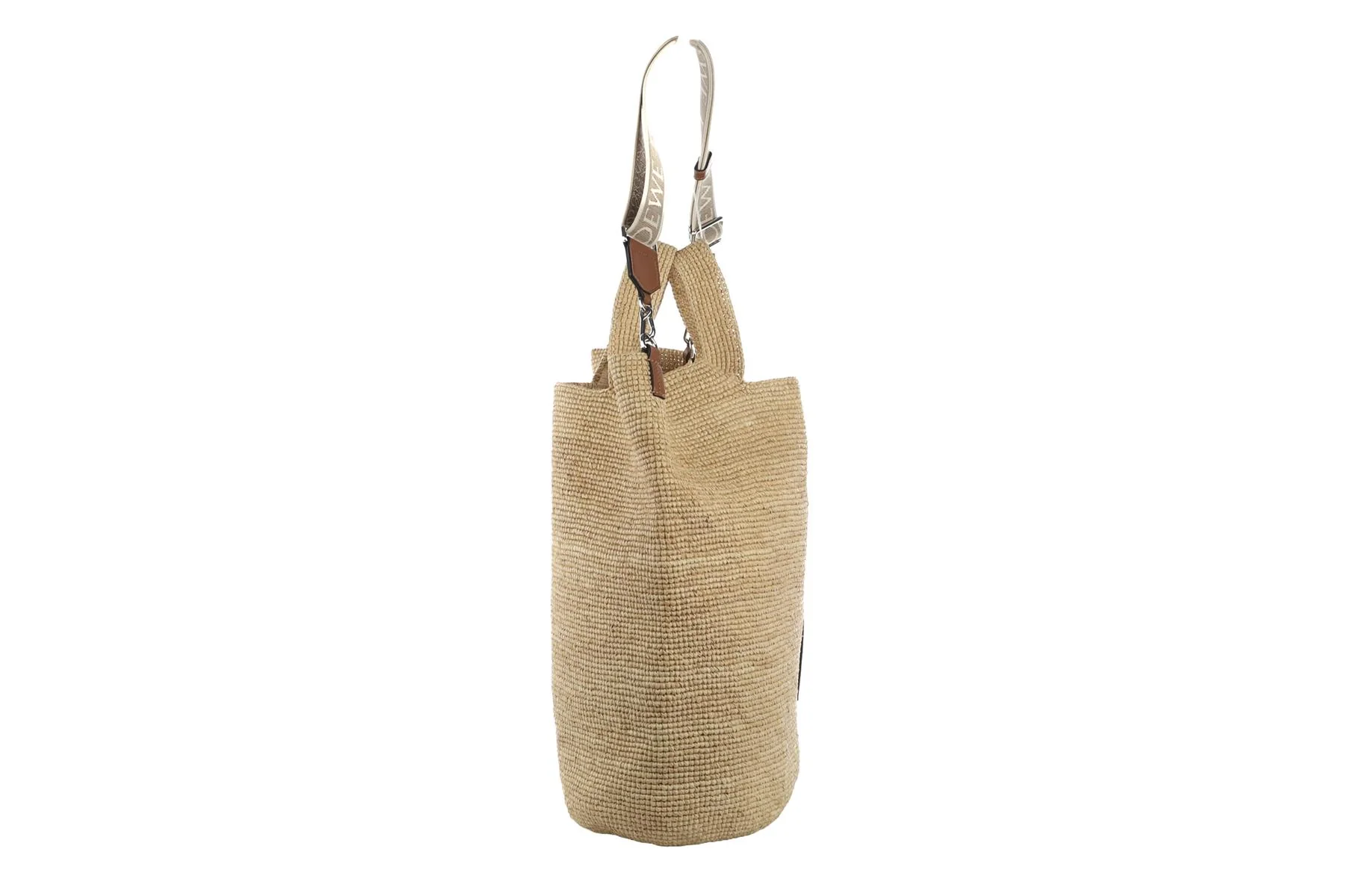 LOEWE + PAULA'S IBIZA BEIGE SLIT LARGE RAFFIA TOTE BAG - Image 5