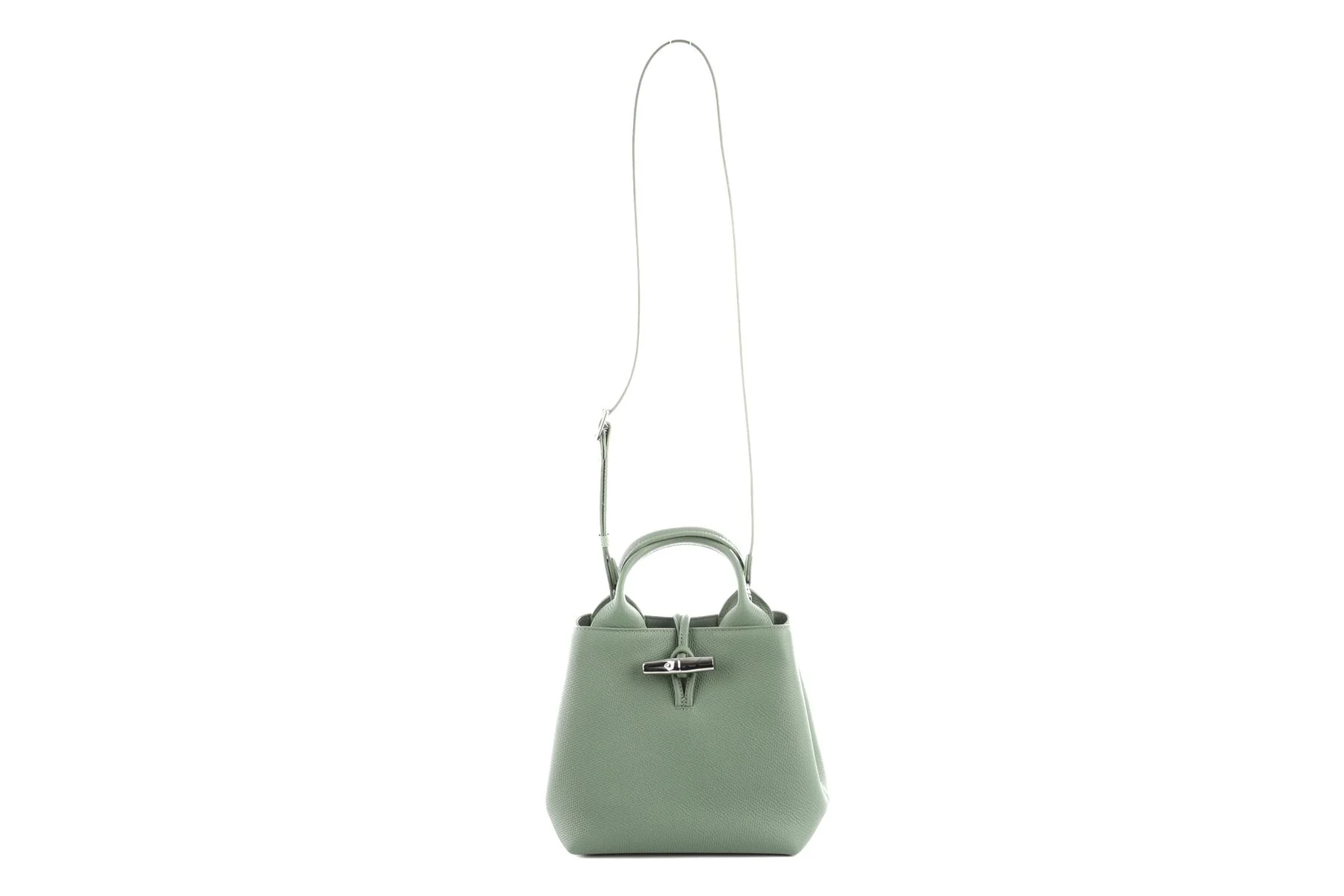 Longchamp Green Le Roseau Small Leather Tote Bag - Image 3