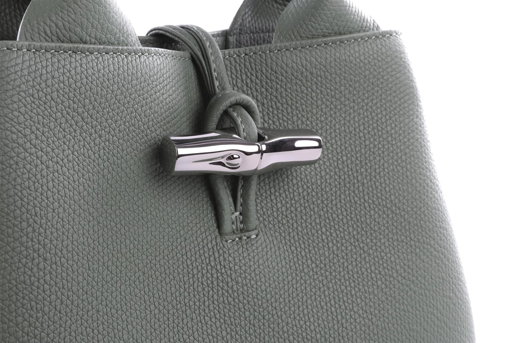 Longchamp Green Le Roseau Small Leather Tote Bag - Image 9