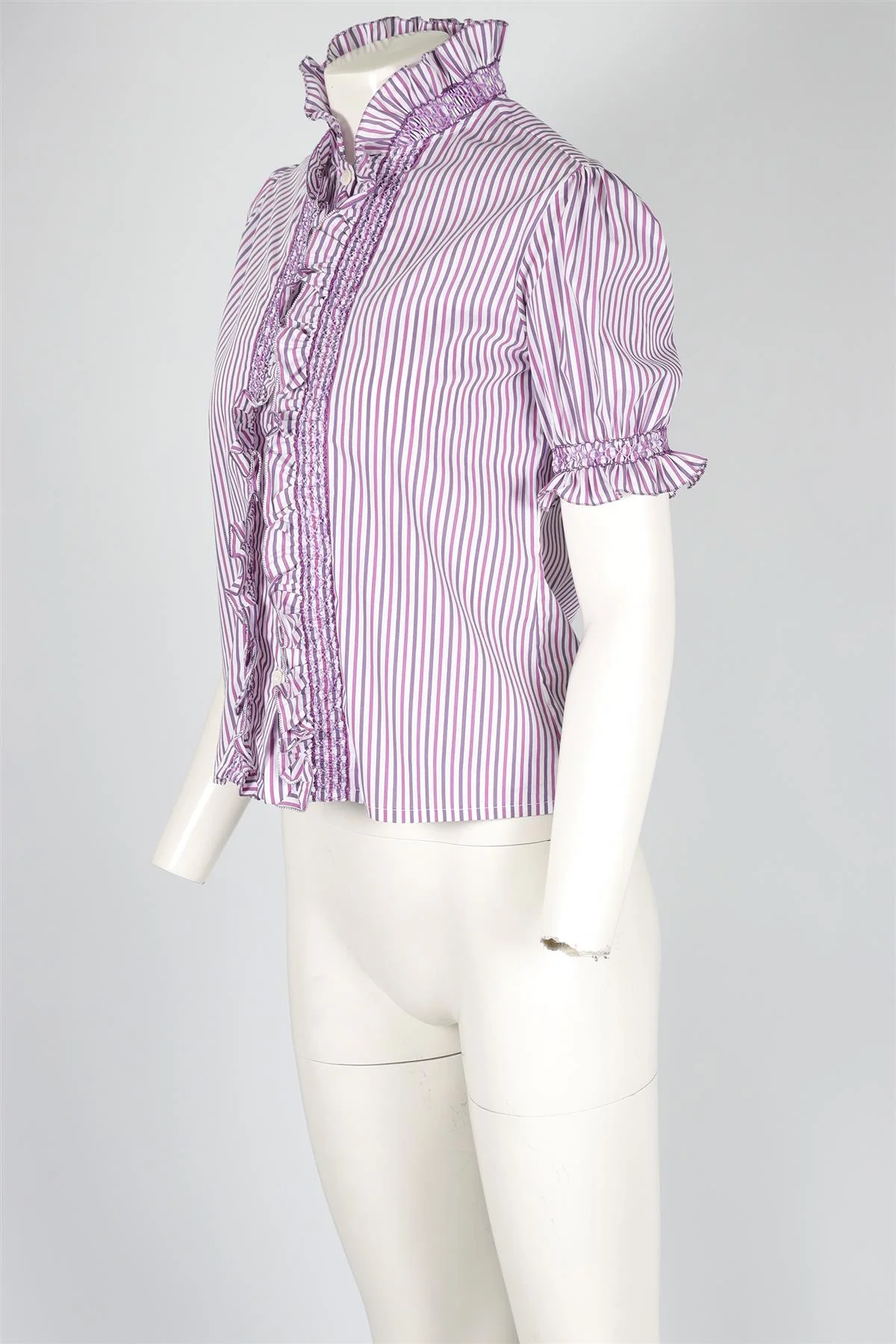 LORETTA CAPONI PURPLE COTTON SHIRT MEDIUM - Image 3