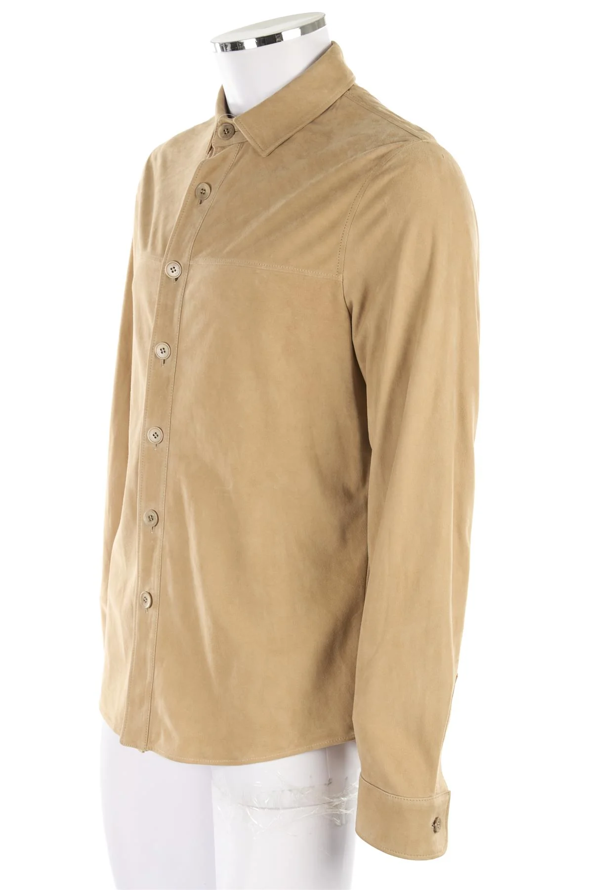 LORO PIANA BEIGE MEN'S SUEDE SHIRT MEDIUM - Image 3