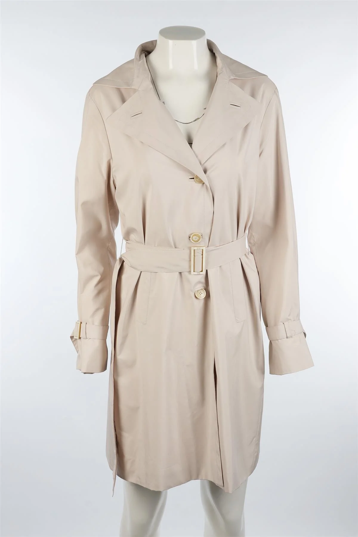 LORO PIANA BEIGE WOVEN COAT IT 42 UK 10 - Image 2