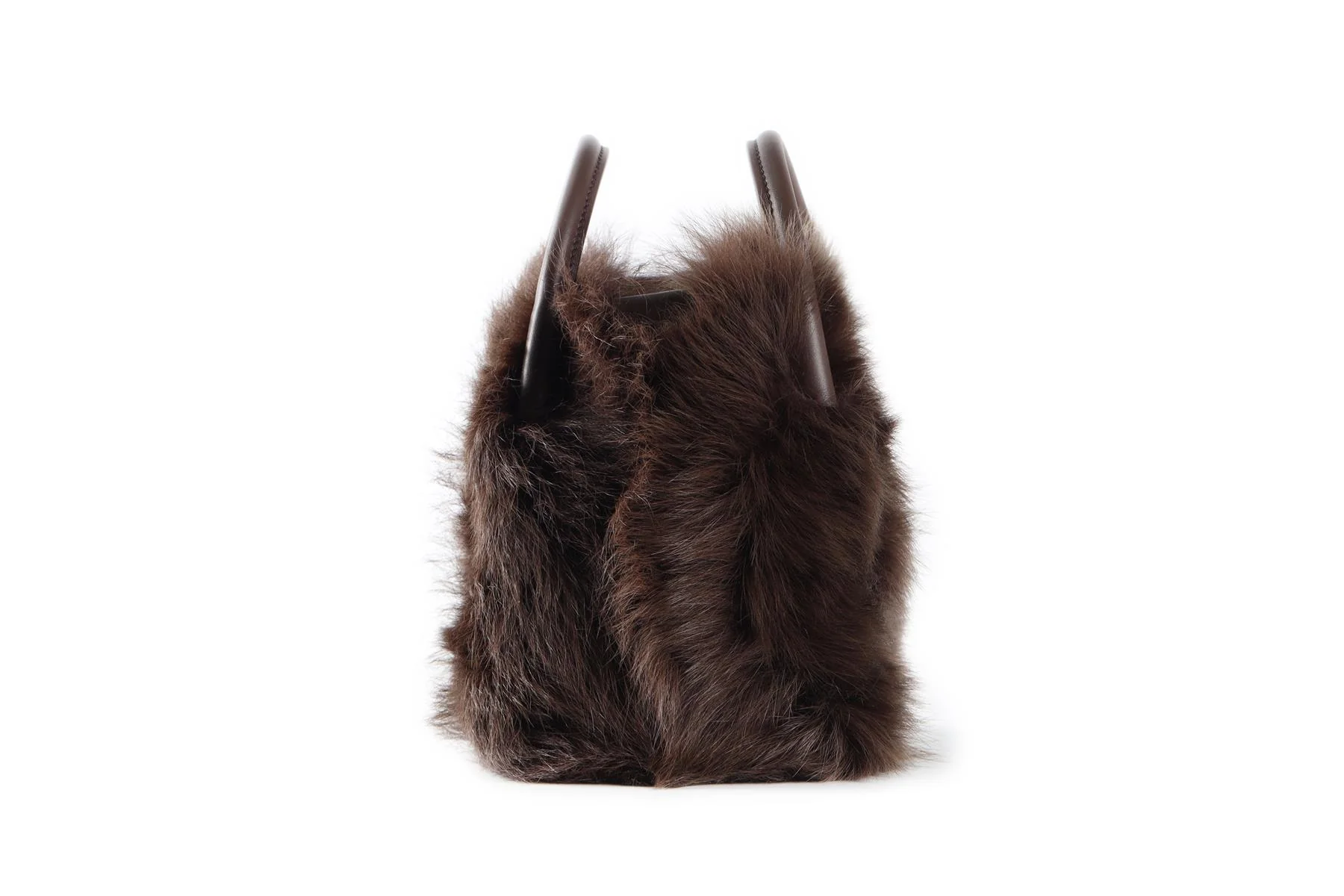 LORO PIANA BROWN BALE MICRO FUR TOTE BAG - Image 5