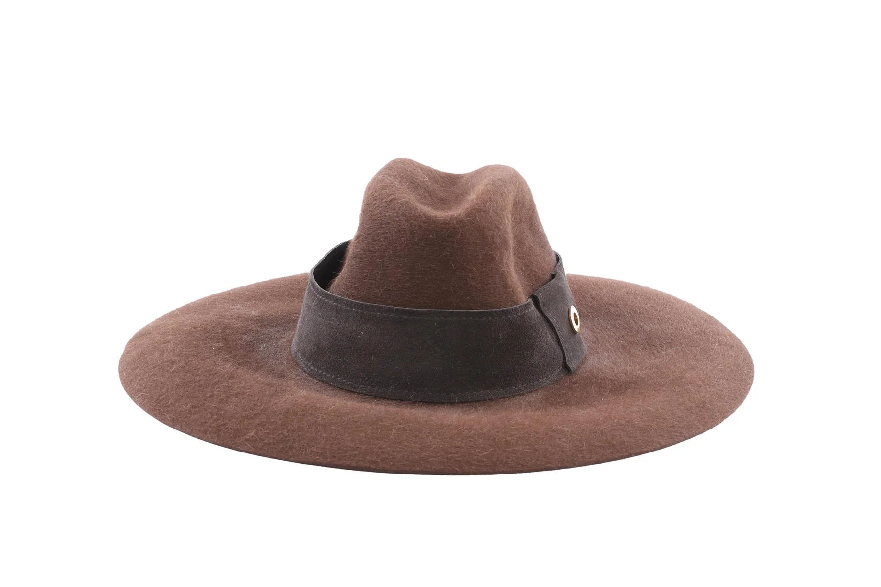 LORO PIANA BROWN CASHMERE FEDORA SMALL - Image 3