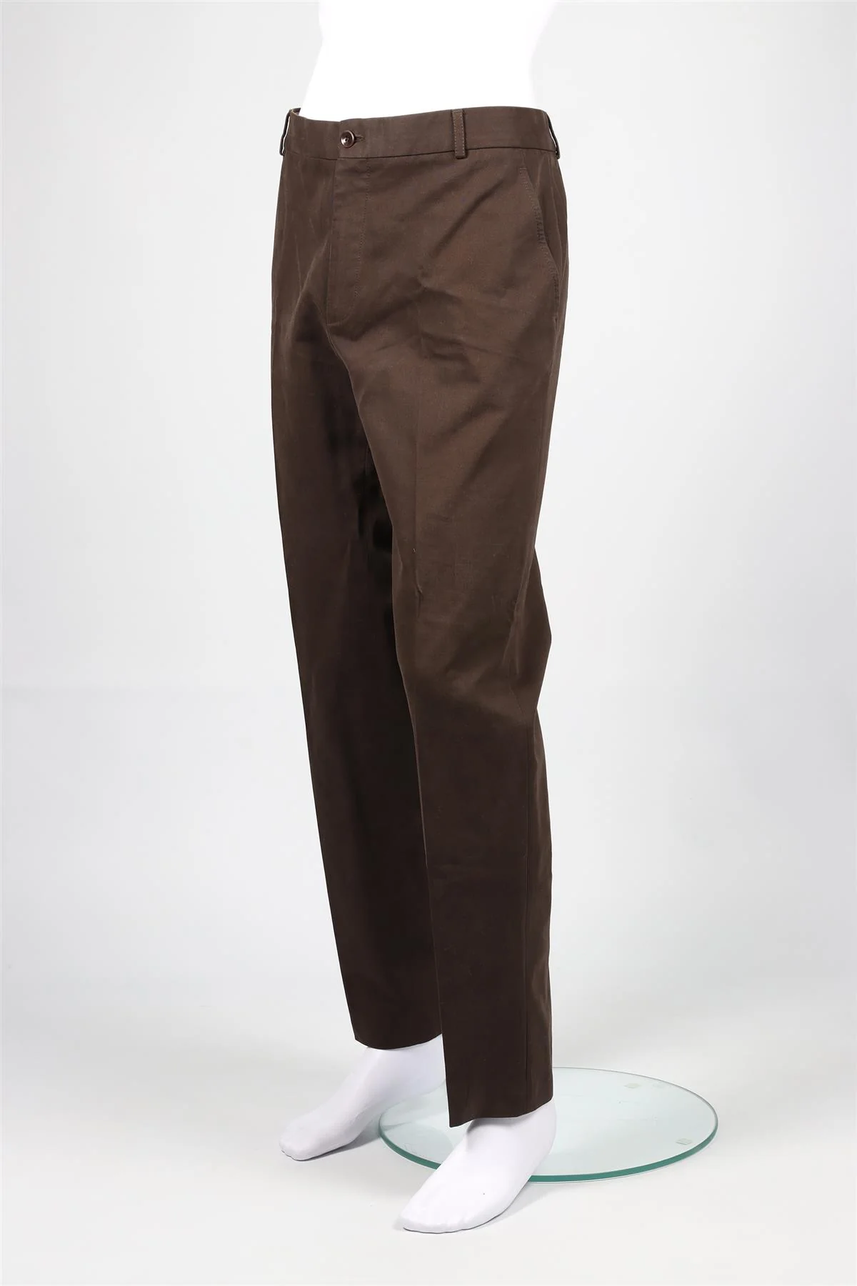 LORO PIANA BROWN MEN'S COTTON STRAIGHT LEG PANTS IT 54 UK/US WAIST 38 - Image 3