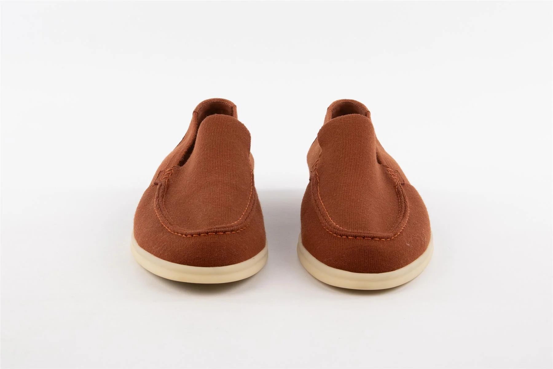 LORO PIANA BROWN MEN'S SUMMER WALK CASHMERE LOAFERS EU 41.5 UK 7.5 US 8.5 - Image 3