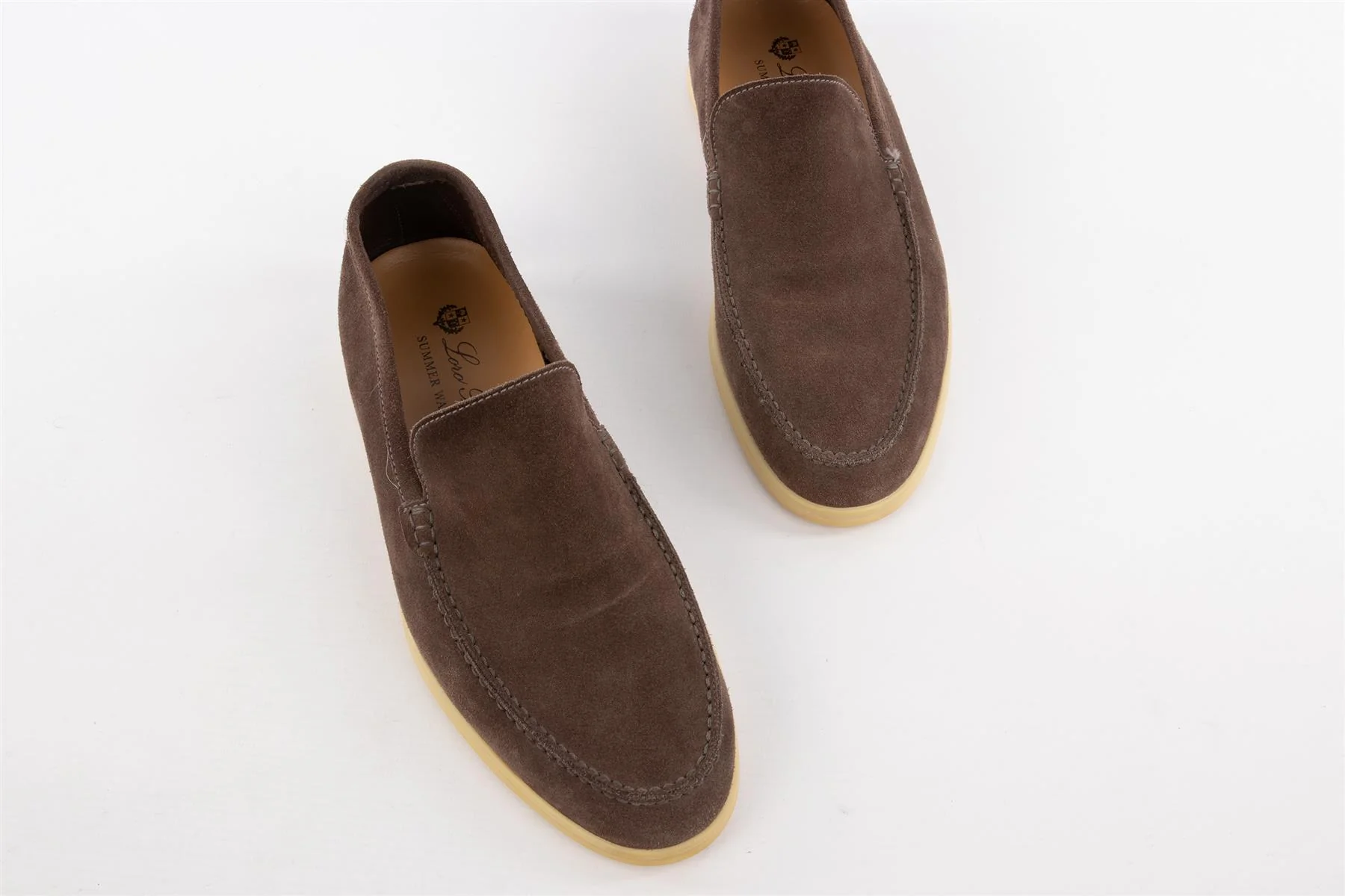 LORO PIANA BROWN MEN'S SUMMER WALK SUEDE LOAFERS EU 41.5 UK 7.5 US 8.5 - Image 4