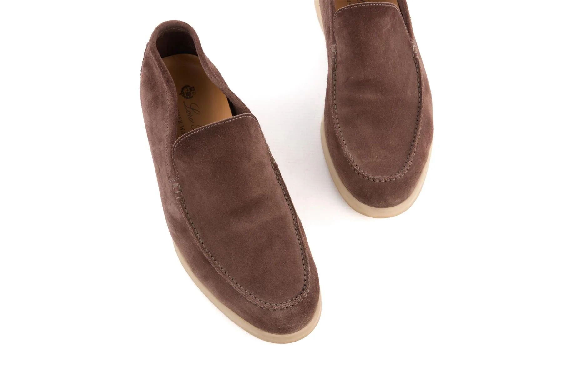 LORO PIANA BROWN MEN'S SUMMER WALK SUEDE LOAFERS EU 41.5 UK 7.5 US 8.5 - Image 4