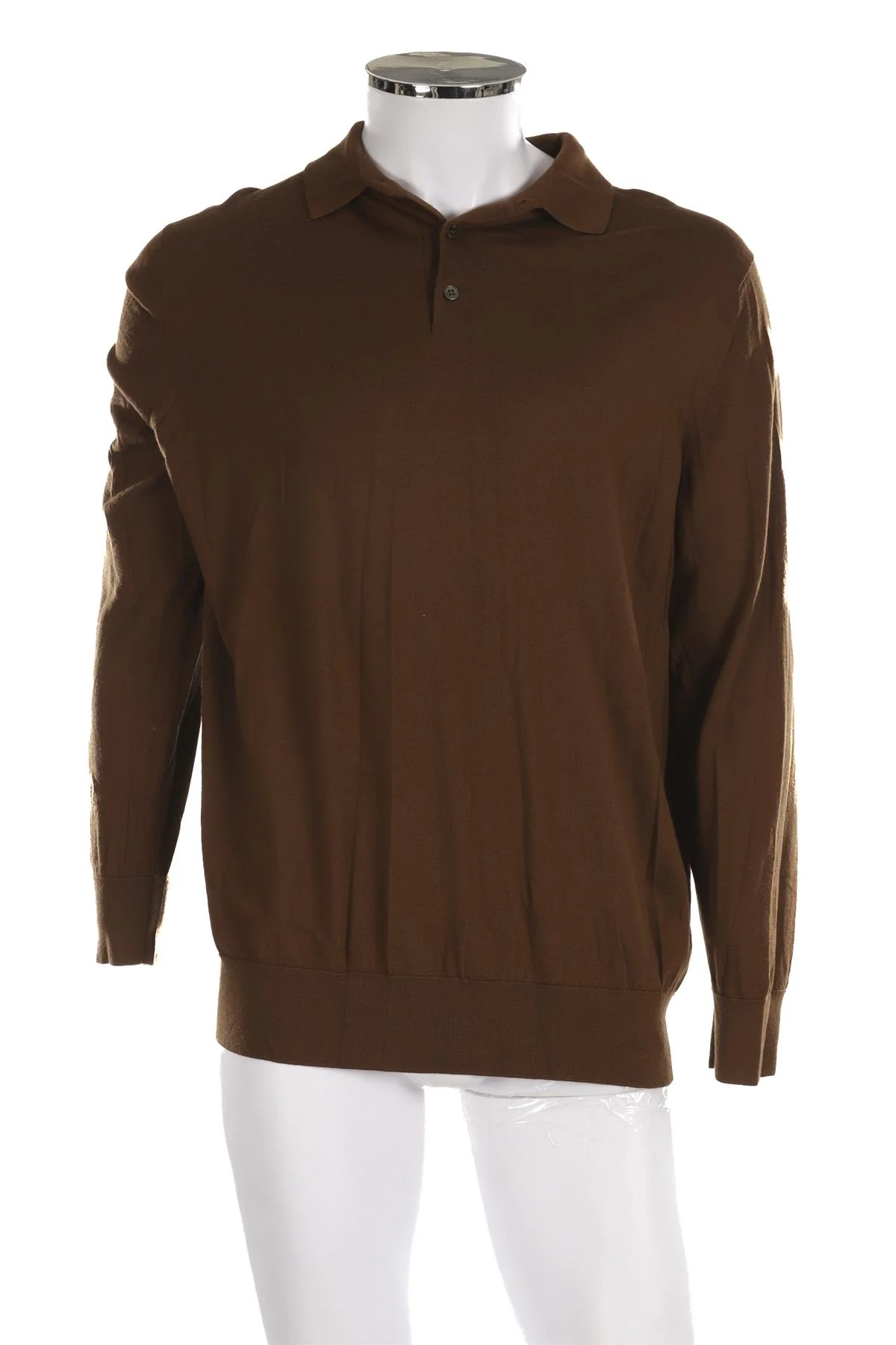 LORO PIANA BROWN MEN'S WOOL SWEATER IT 56 - Image 2