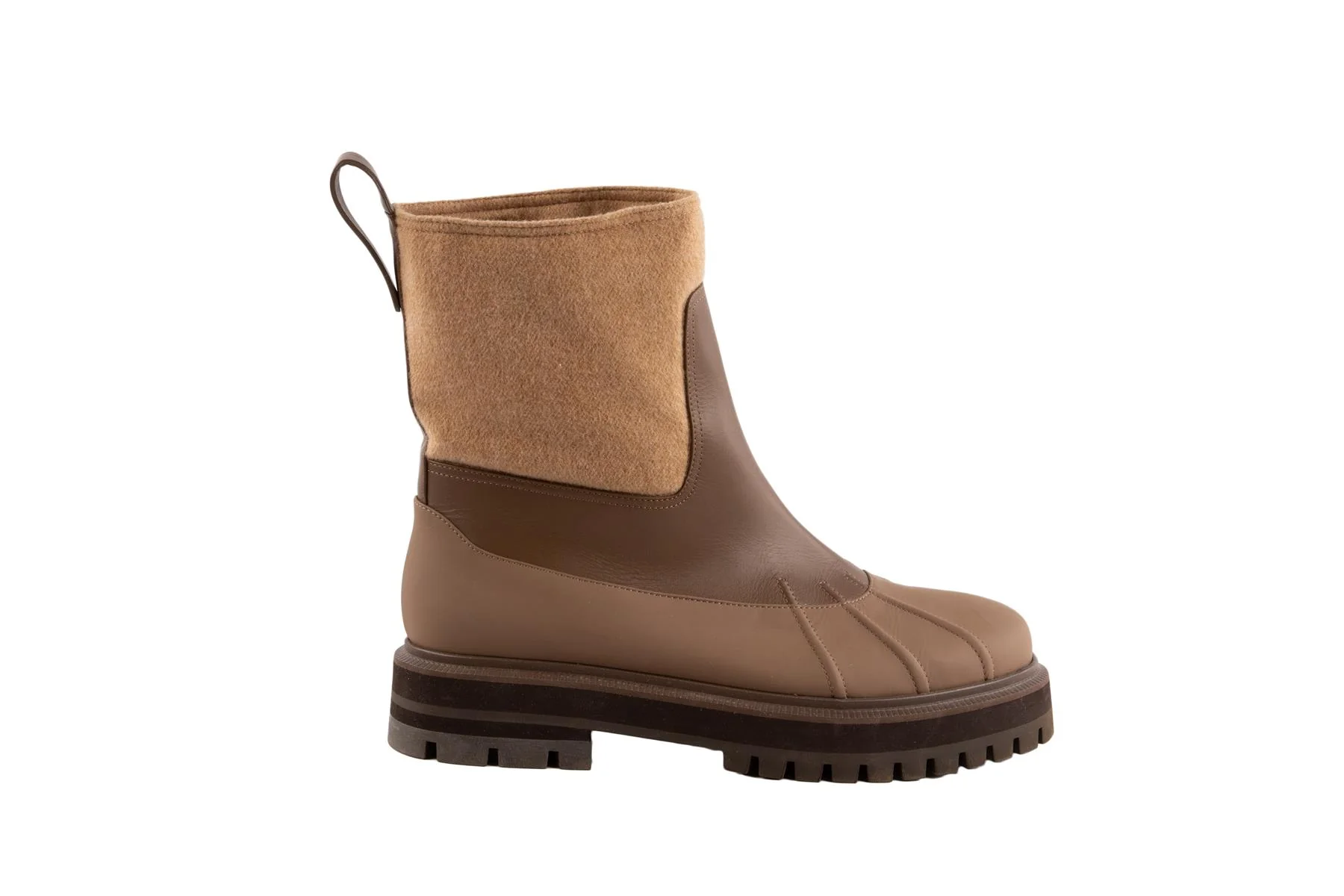 LORO PIANA BROWN REGENT LEATHER ANKLE BOOTS EU 39 - Image 2