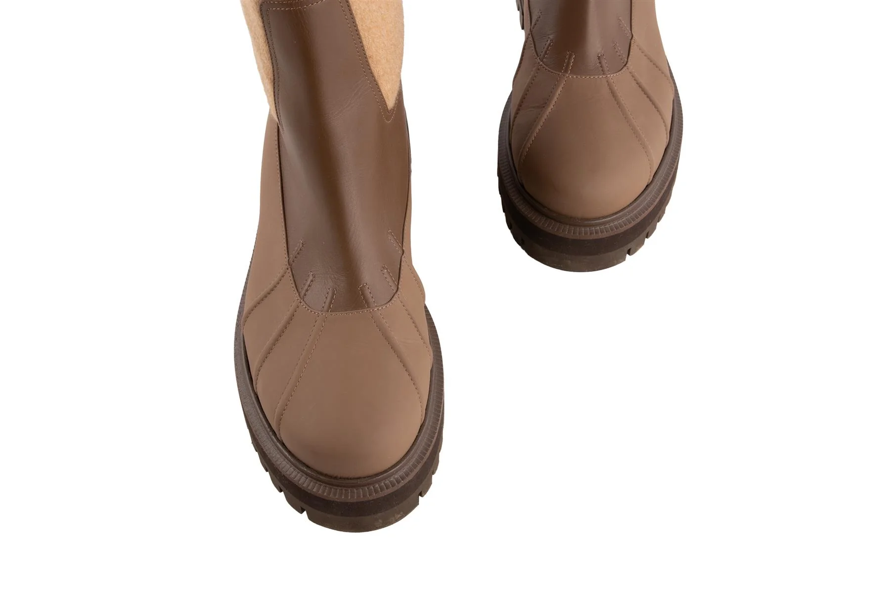 LORO PIANA BROWN REGENT LEATHER ANKLE BOOTS EU 39 - Image 4