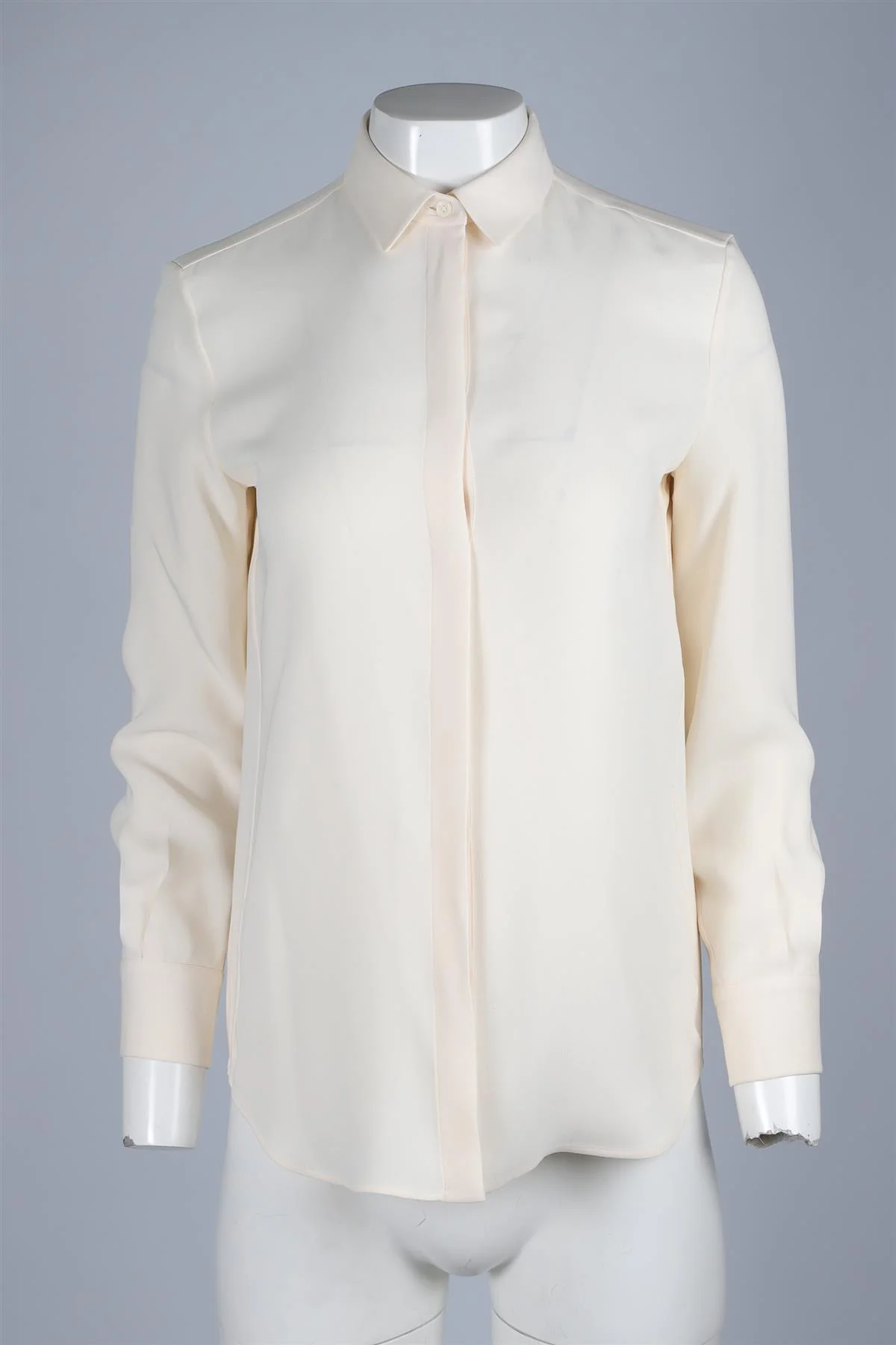 LORO PIANA CREAM SILK SHIRT IT 38 UK 6 - Image 2