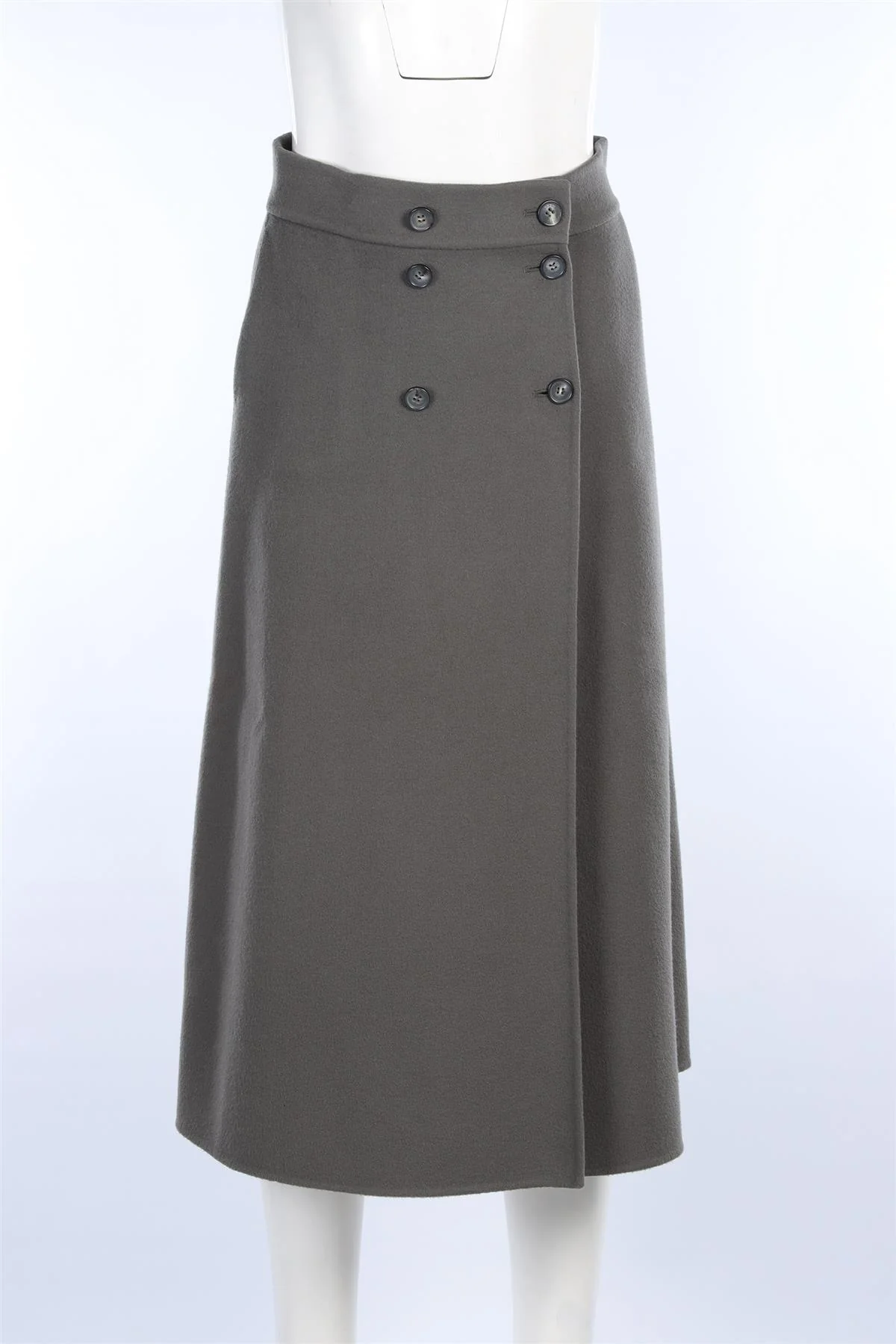 LORO PIANA GREEN CASHMERE MIDI SKIRT IT 40 UK 8 - Image 2