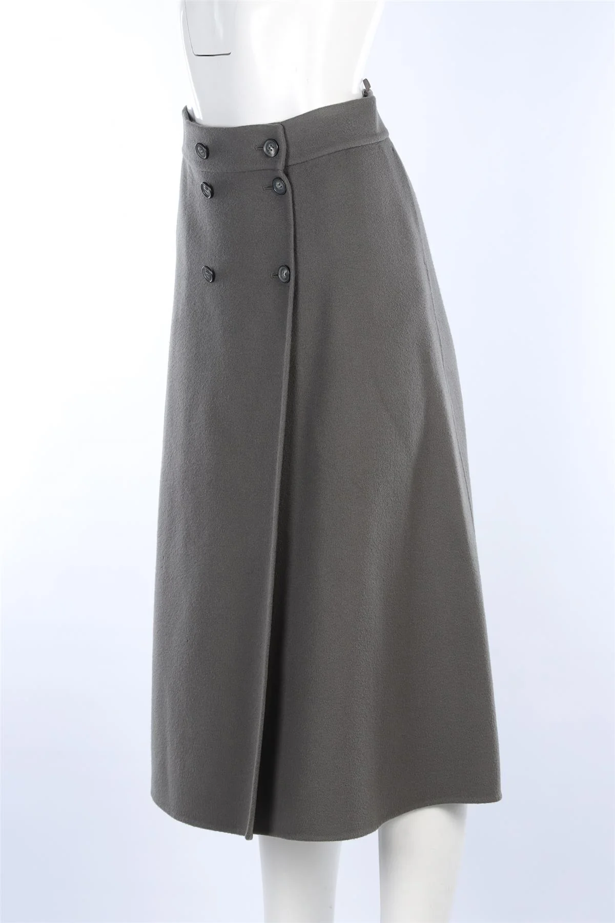 LORO PIANA GREEN CASHMERE MIDI SKIRT IT 40 UK 8 - Image 3