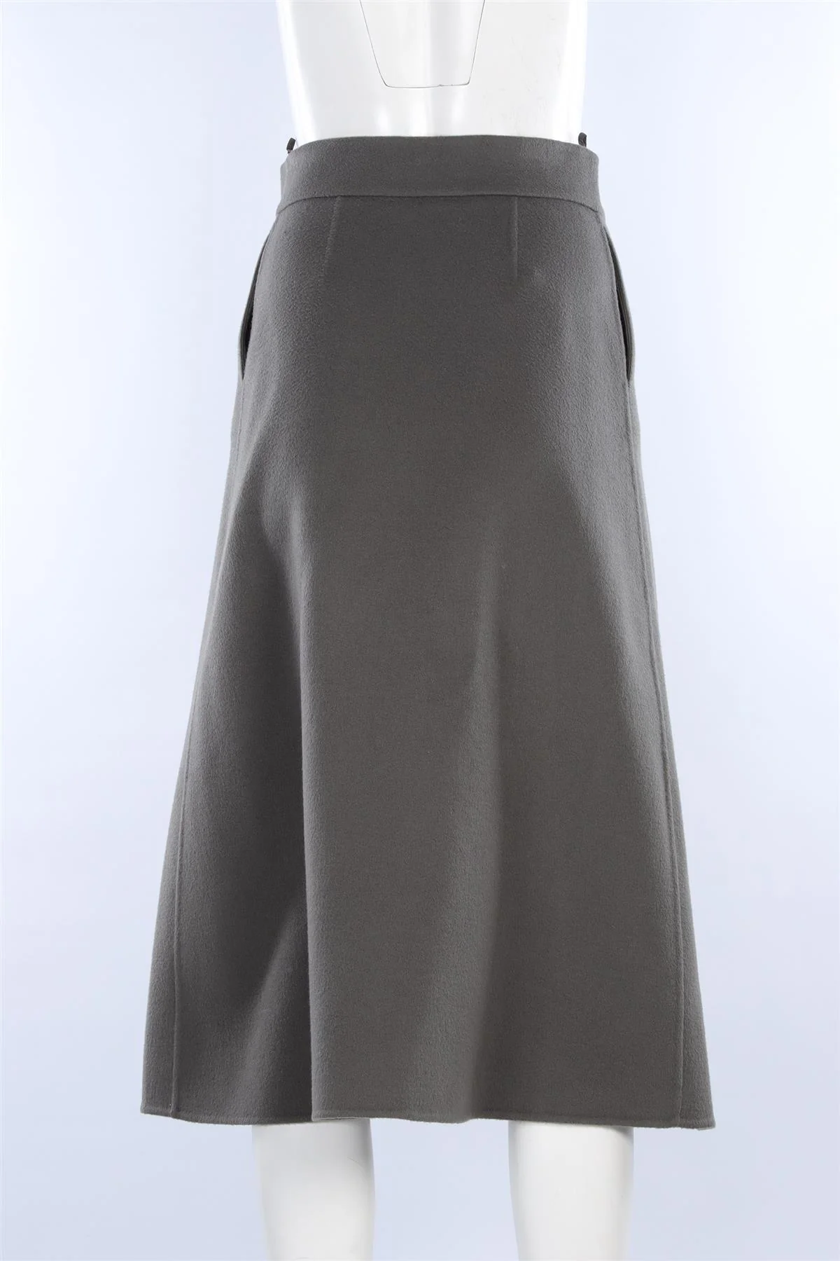 LORO PIANA GREEN CASHMERE MIDI SKIRT IT 40 UK 8 - Image 4
