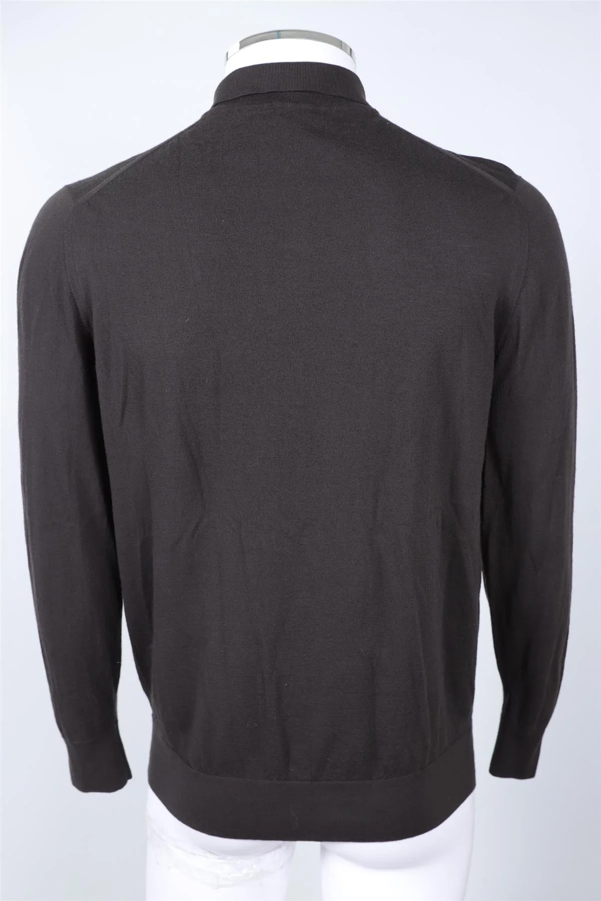 LORO PIANA GREY MEN'S WOOL POLO SWEATER IT 56 UK 46 - Image 4
