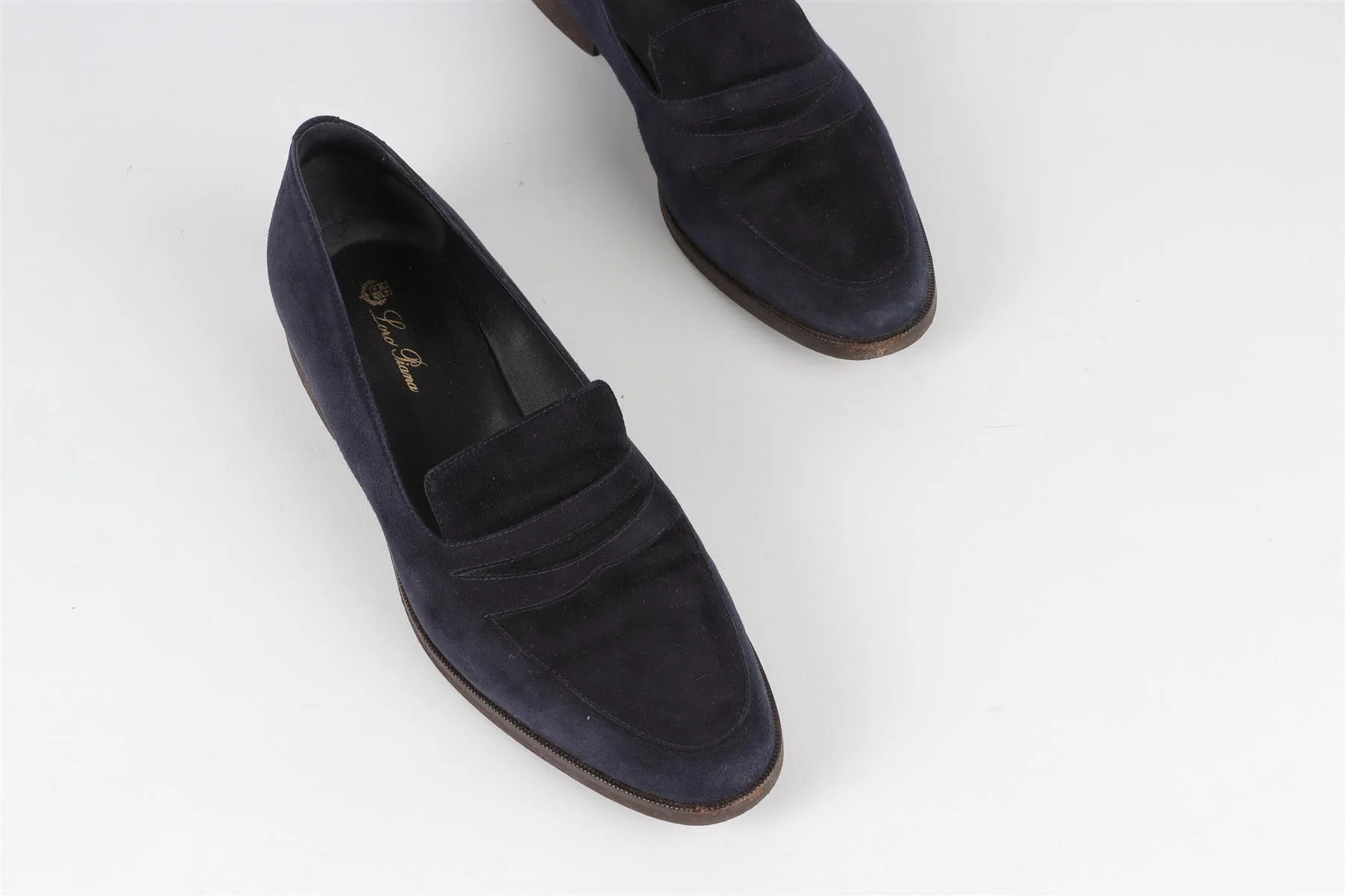 LORO PIANA NAVY SUEDE LOAFERS EU 37 UK 4 US 7 - Image 4