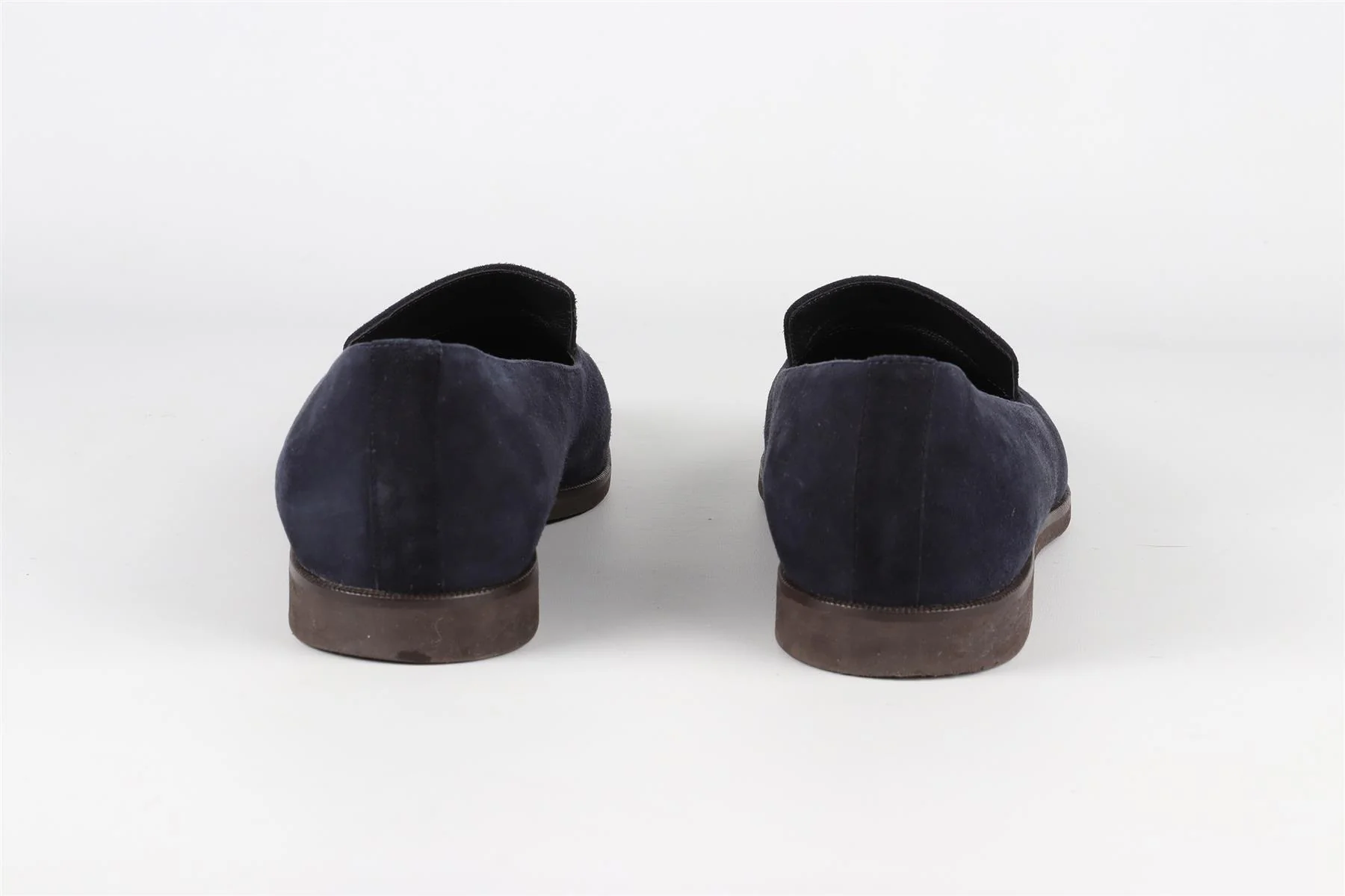 LORO PIANA NAVY SUEDE LOAFERS EU 37 UK 4 US 7 - Image 5