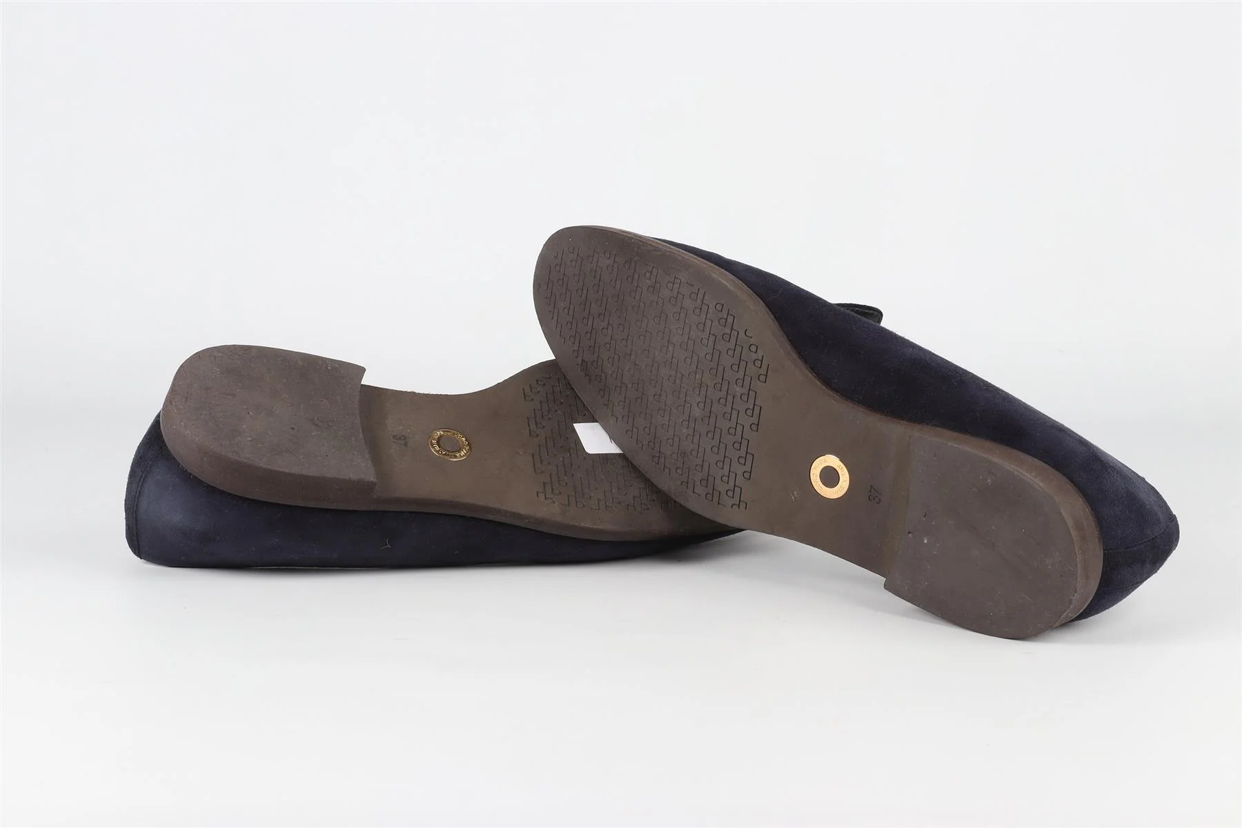 LORO PIANA NAVY SUEDE LOAFERS EU 37 UK 4 US 7 - Image 6