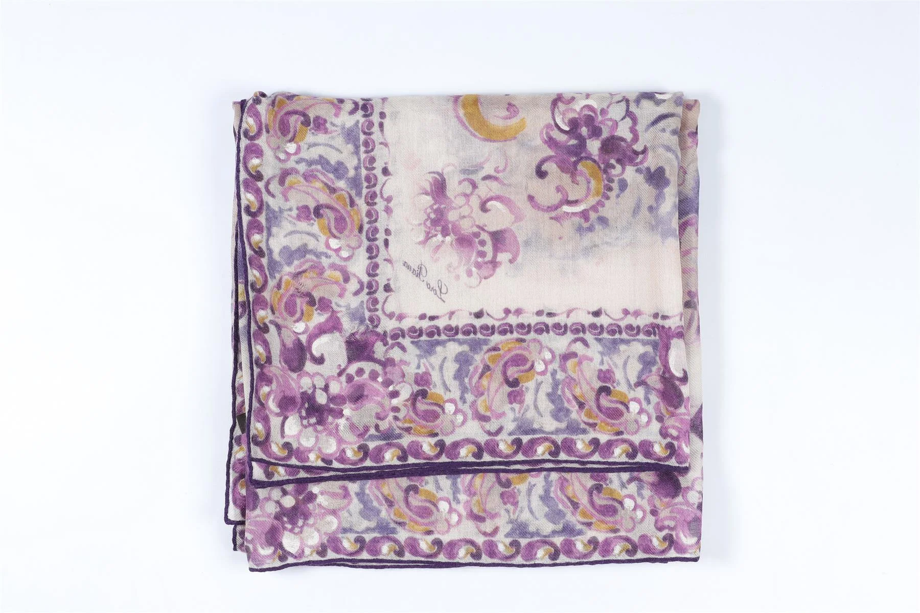 LORO PIANA PURPLE CASHMERE SCARF - Image 3