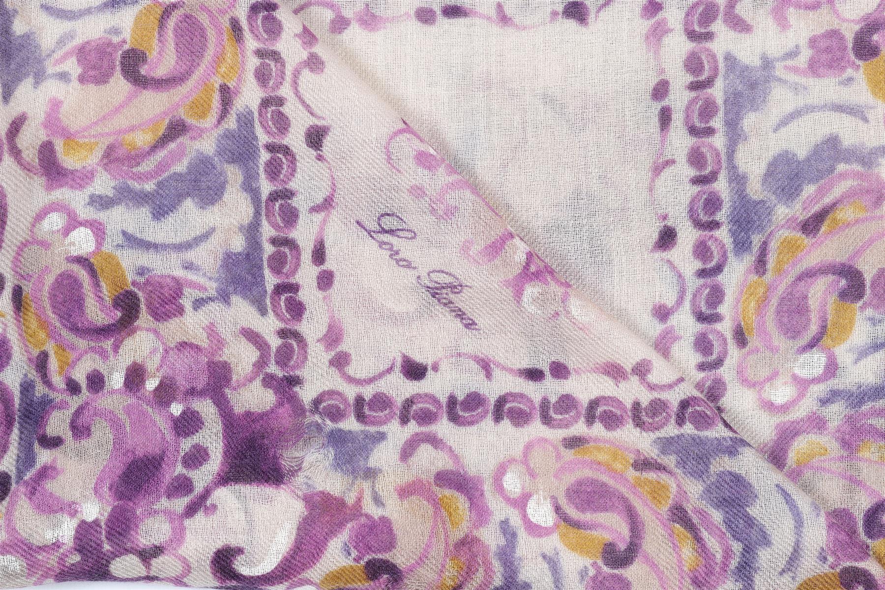 LORO PIANA PURPLE CASHMERE SCARF - Image 4