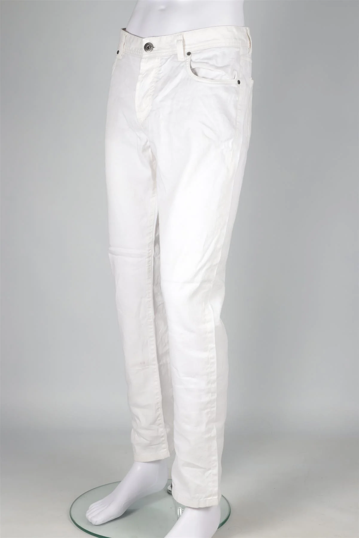 LORO PIANA WHITE MEN'S COTTON STRAIGHT LEG JEANS UK/US W34 - Image 3