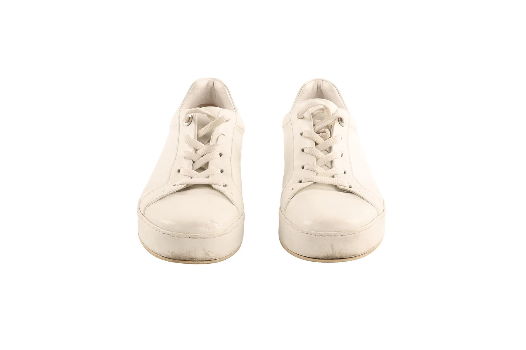 LORO PIANA WHITE NUAGES LEATHER SNEAKERS EU 38.5 UK 5.5 - Image 3