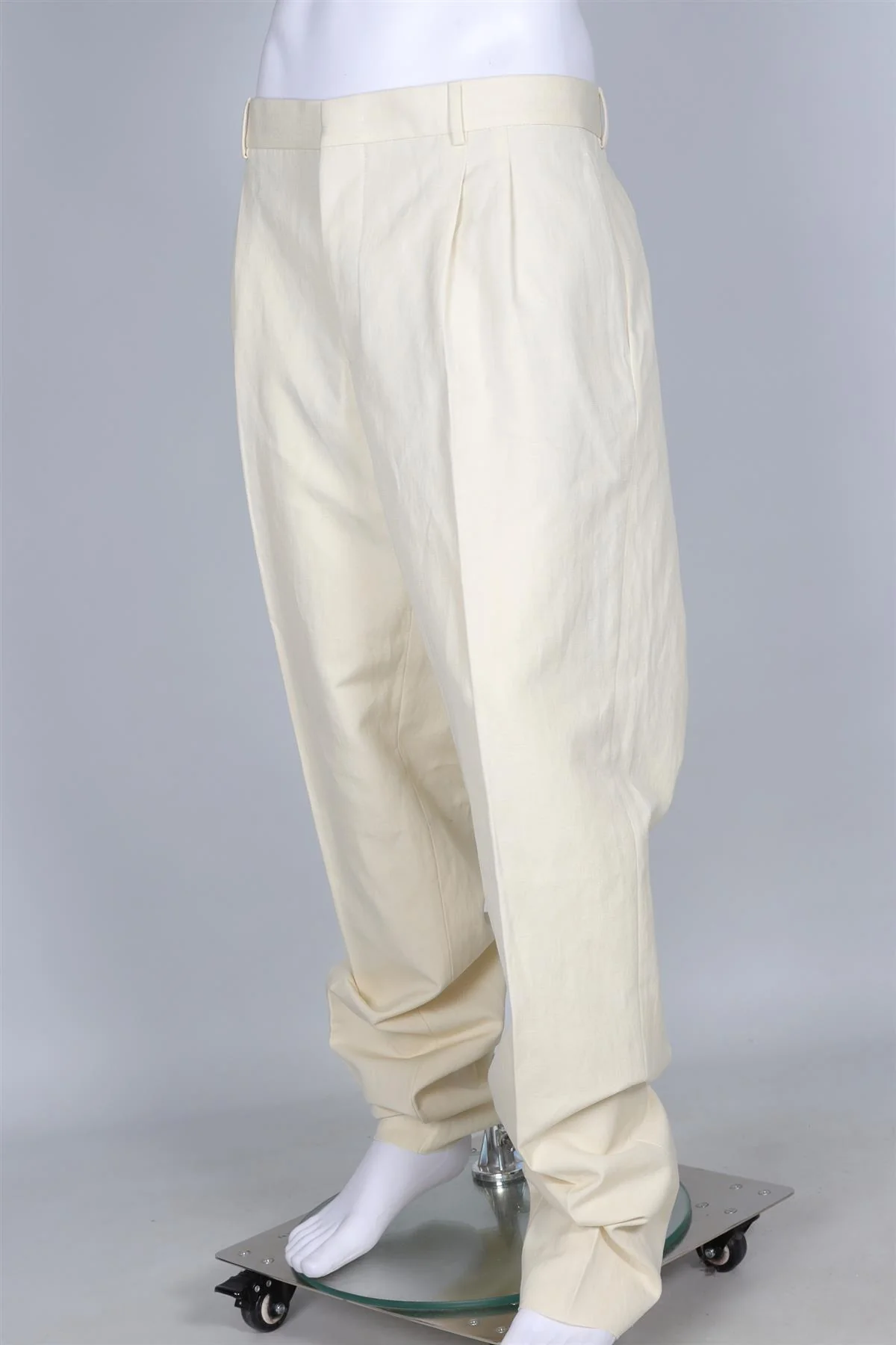 LORO PIANA YELLOW MEN'S COTTON STRAIGHT LEG TROUSERS IT 60 UK/US 42 - Image 3