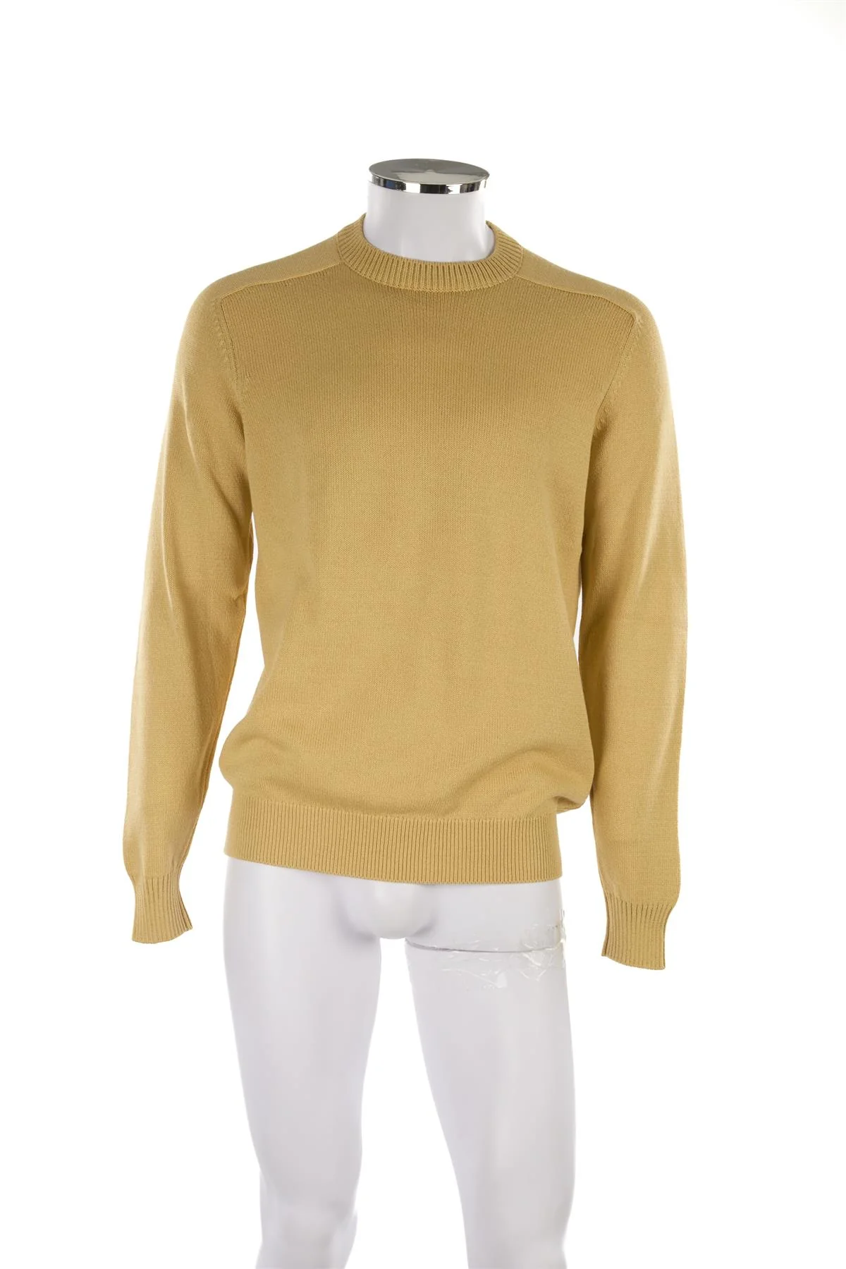 LORO PIANA YELLOW MEN'S COTTON SWEATER US/UK 42 FR 52 IT 52 - Image 2