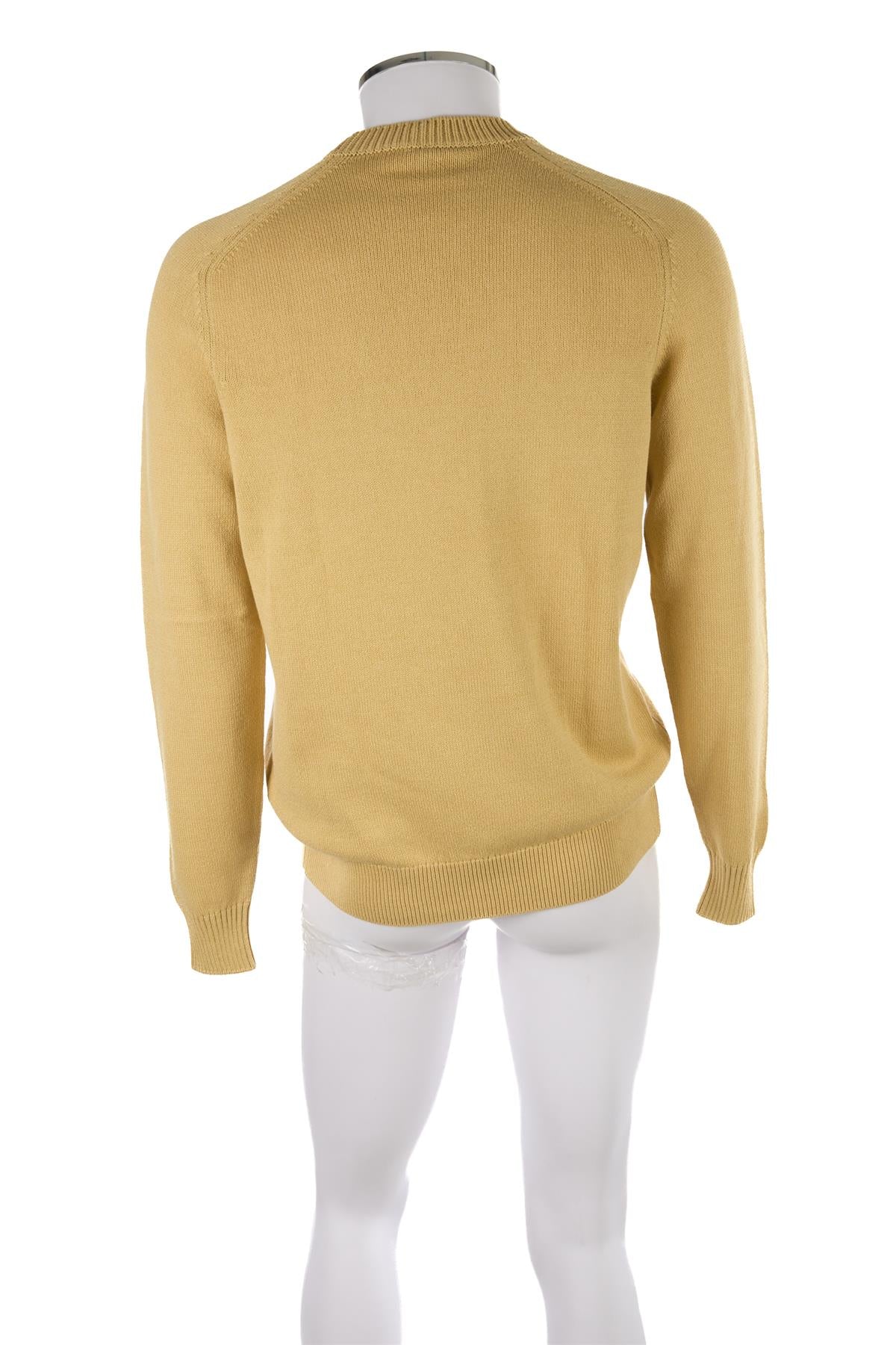 LORO PIANA YELLOW MEN'S COTTON SWEATER US/UK 42 FR 52 IT 52 - Image 4