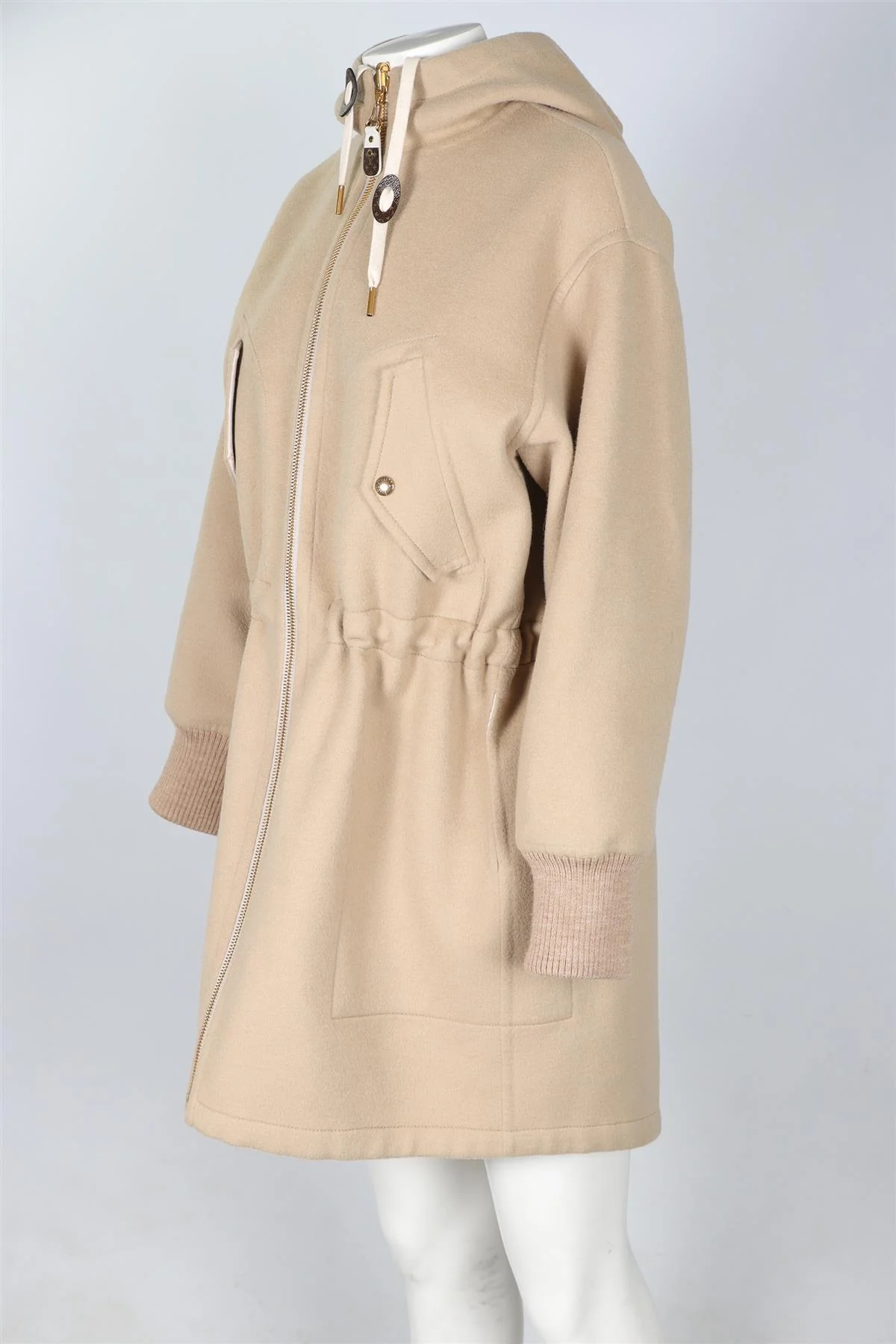 LOUIS VUITTON BEIGE 2025 MONOGRAM CASHGORA COAT IT 38 UK 6 - Image 3