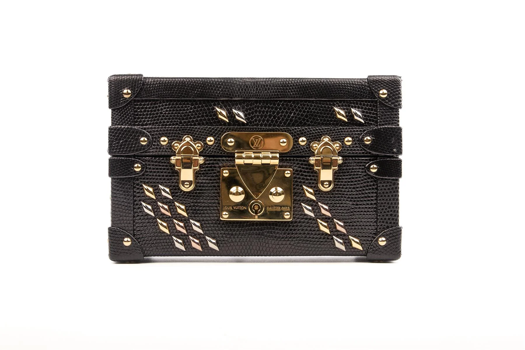 LOUIS VUITTON BLACK 2016 PETITE MALLE LEATHER CLUTCH - Image 2