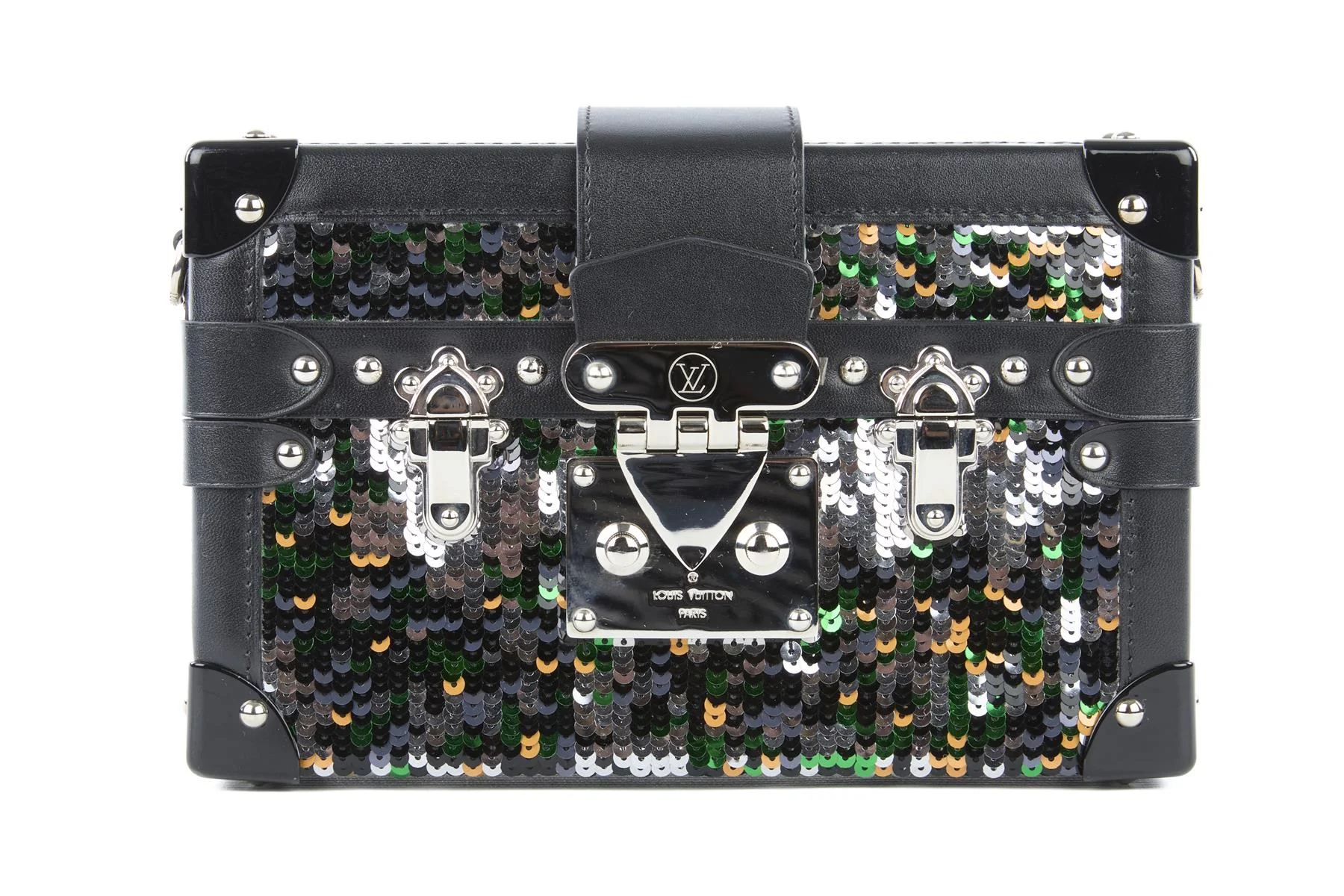 LOUIS VUITTON BLACK 2016 PETITE MALLE SEQUIN CLUTCH - Image 2