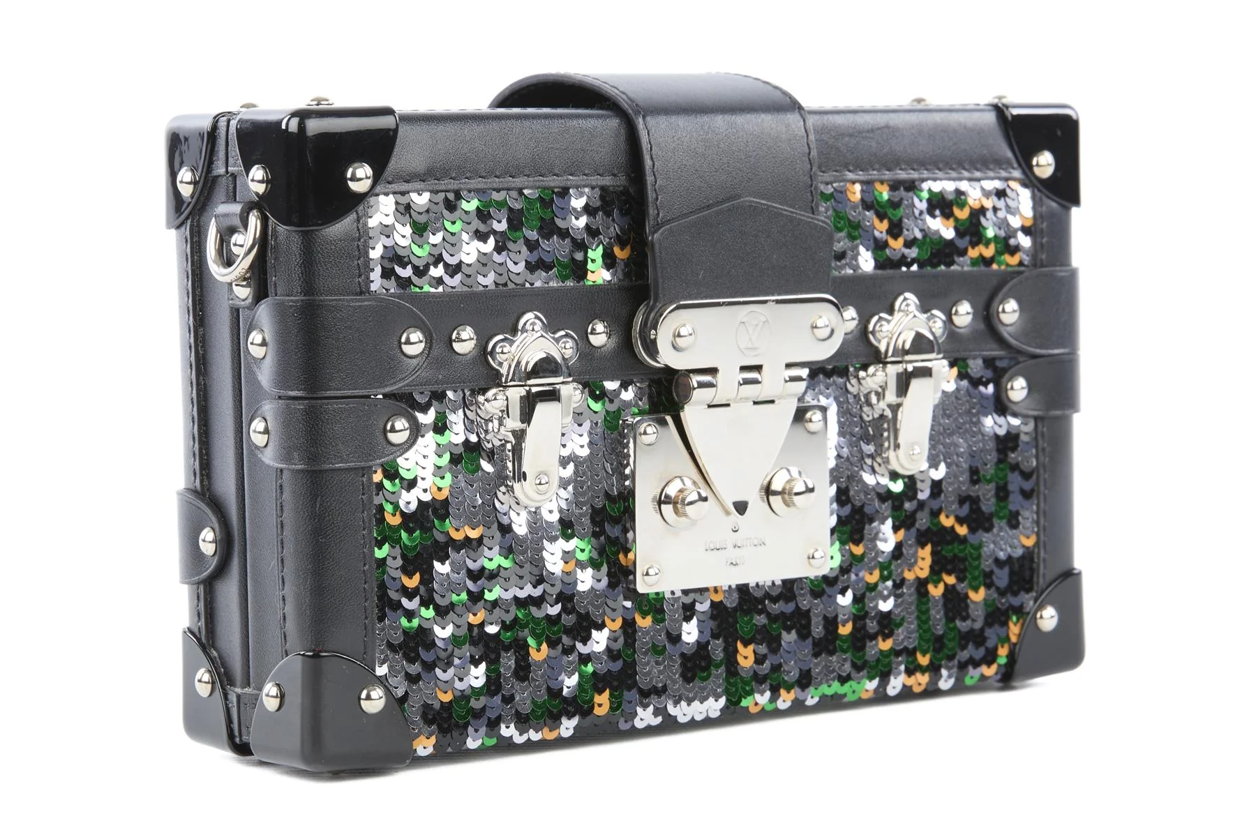 LOUIS VUITTON BLACK 2016 PETITE MALLE SEQUIN CLUTCH - Image 4