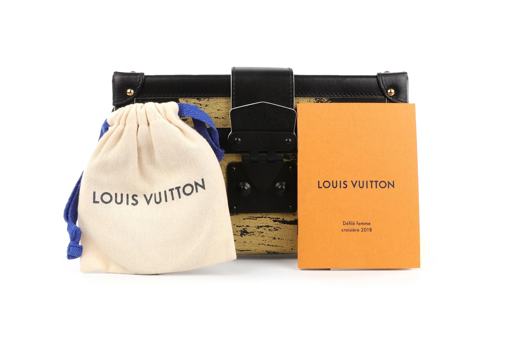 LOUIS VUITTON BLACK 2017 PETITE MALLE GOLDEN LIGHT LEATHER CLUTCH - Image 12