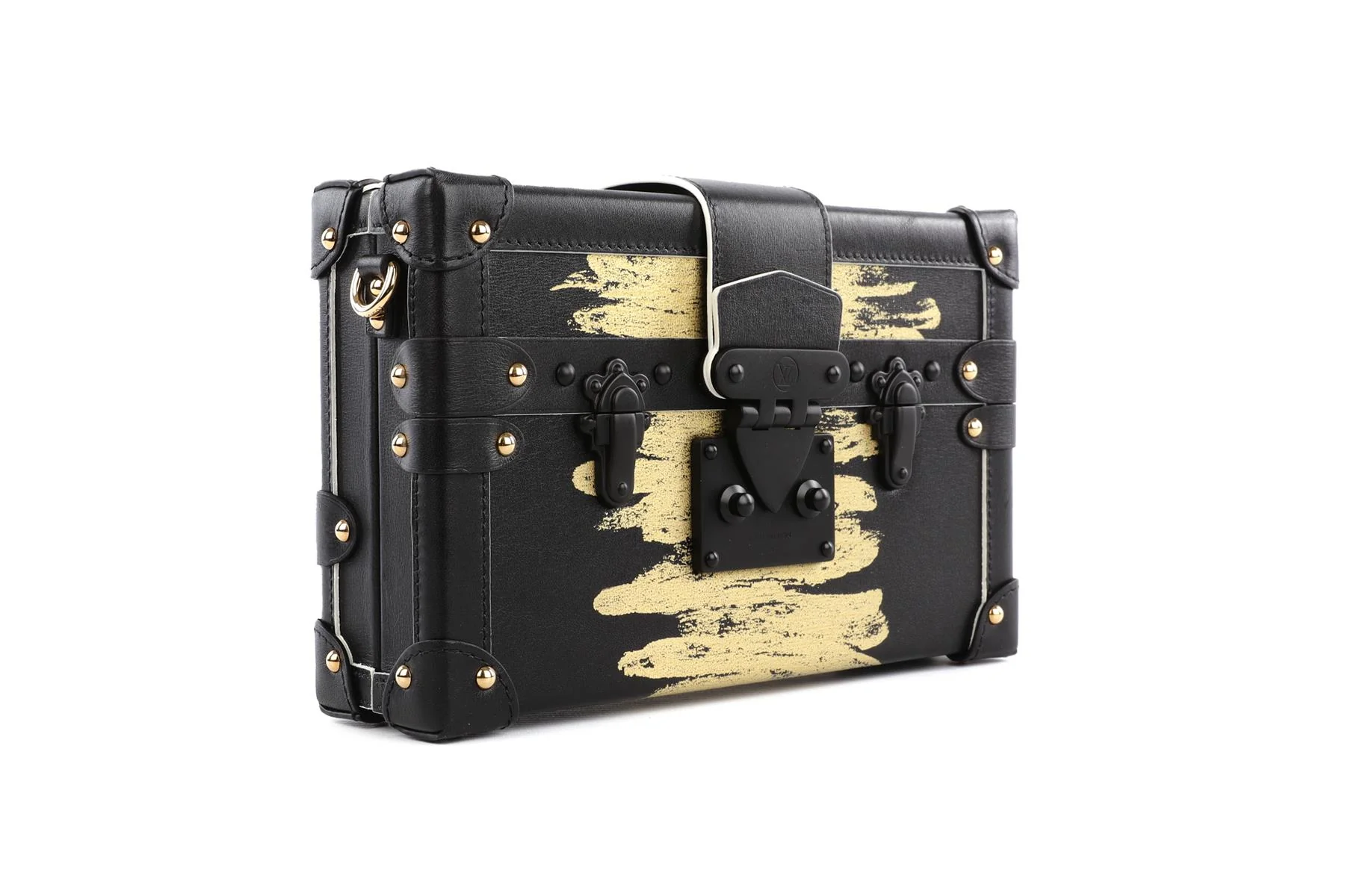 LOUIS VUITTON BLACK 2017 PETITE MALLE GOLDEN LIGHT LEATHER CLUTCH - Image 4