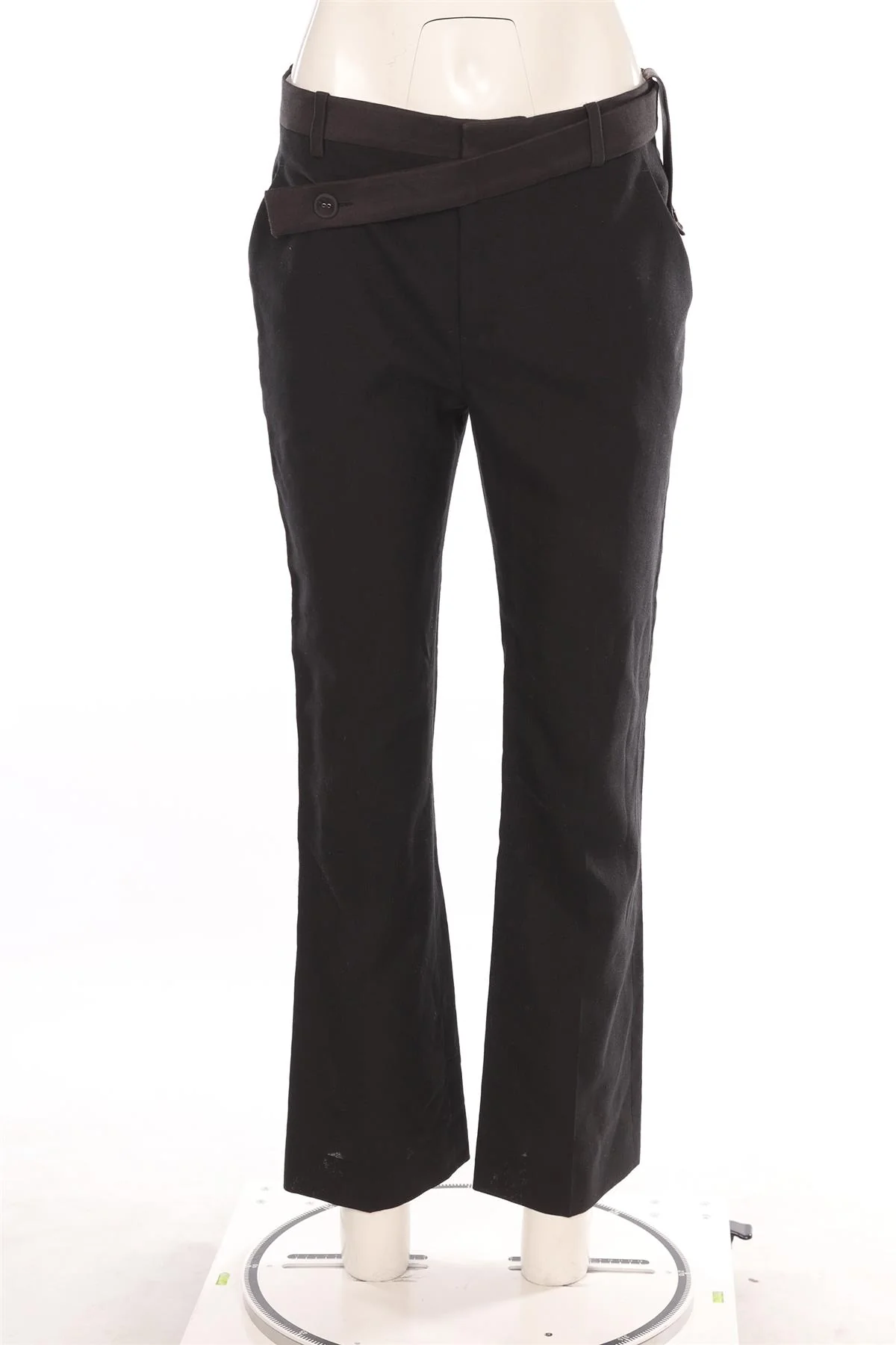 LOUIS VUITTON BLACK 2021 LINEN STRAIGHT LEG PANTS FR 38 UK 10 - Image 2