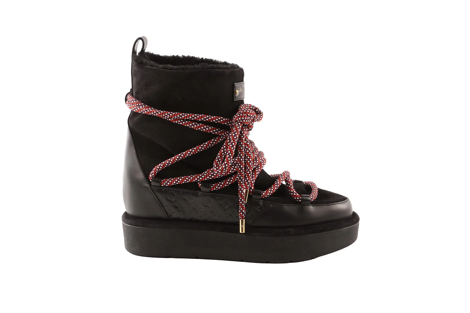 LOUIS VUITTON BLACK ASPEN MONOGRAM SUEDE ANKLE BOOTS  EU 39 UK 6 US 9 - Image 2