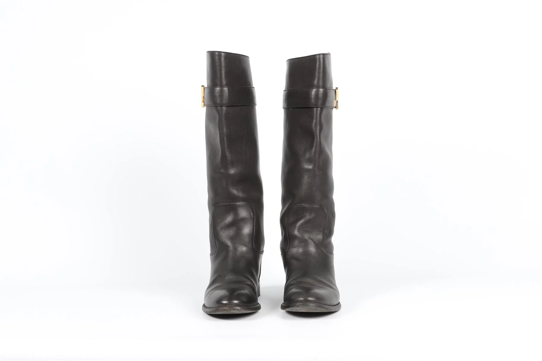 LOUIS VUITTON BLACK LEGACY LEATHER KNEE HIGH BOOTS EU 38 UK 5 US 8 - Image 3