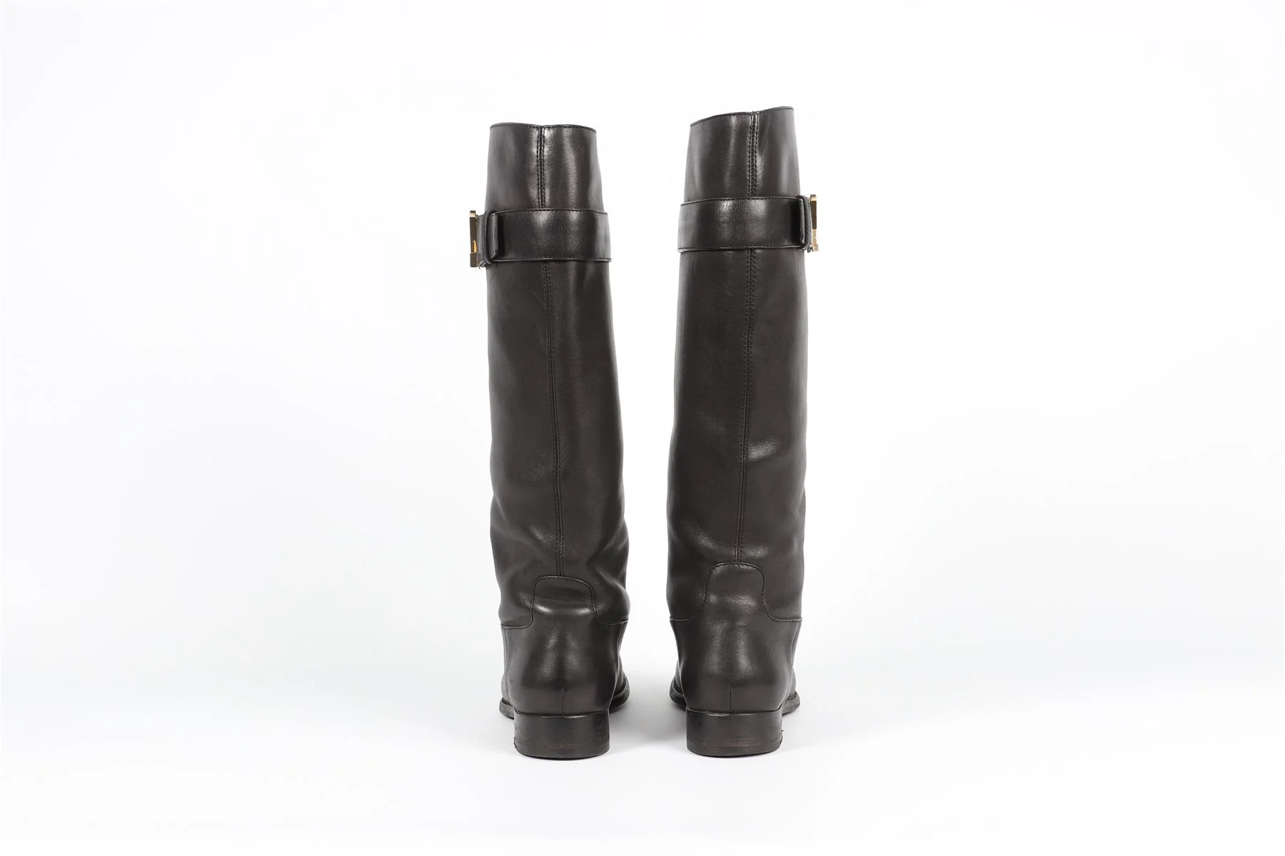 LOUIS VUITTON BLACK LEGACY LEATHER KNEE HIGH BOOTS EU 38 UK 5 US 8 - Image 4